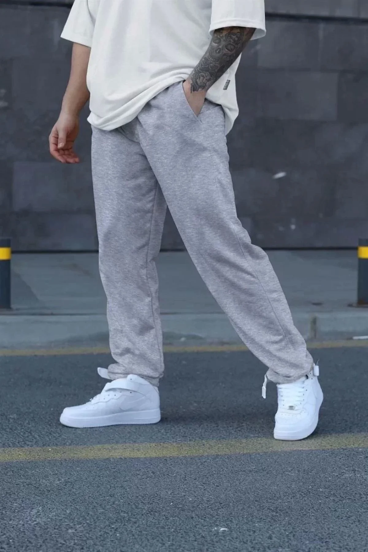 V&M Store Unisex İki İplik Eşofman Altı - Gri