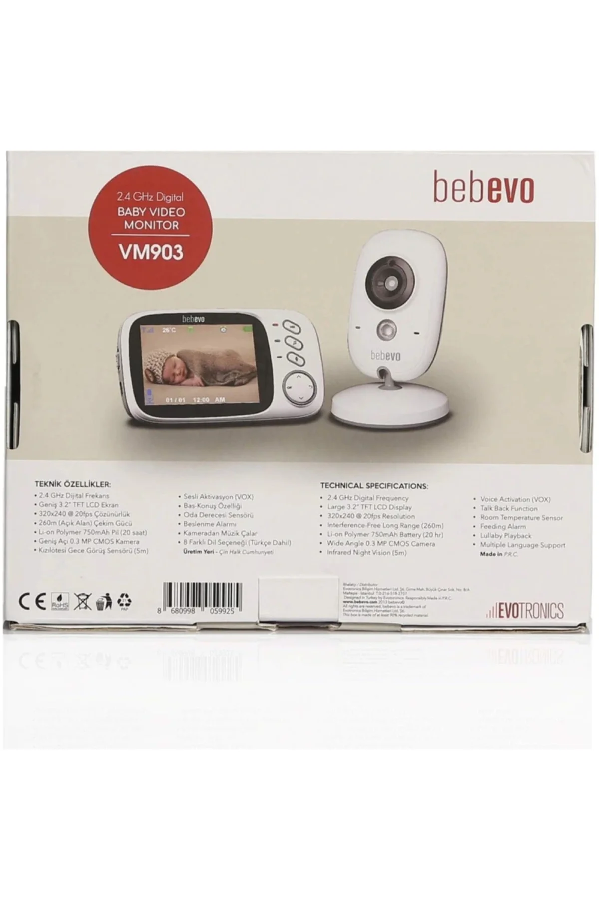 VM903 Bebek Monitörü (Beyaz)