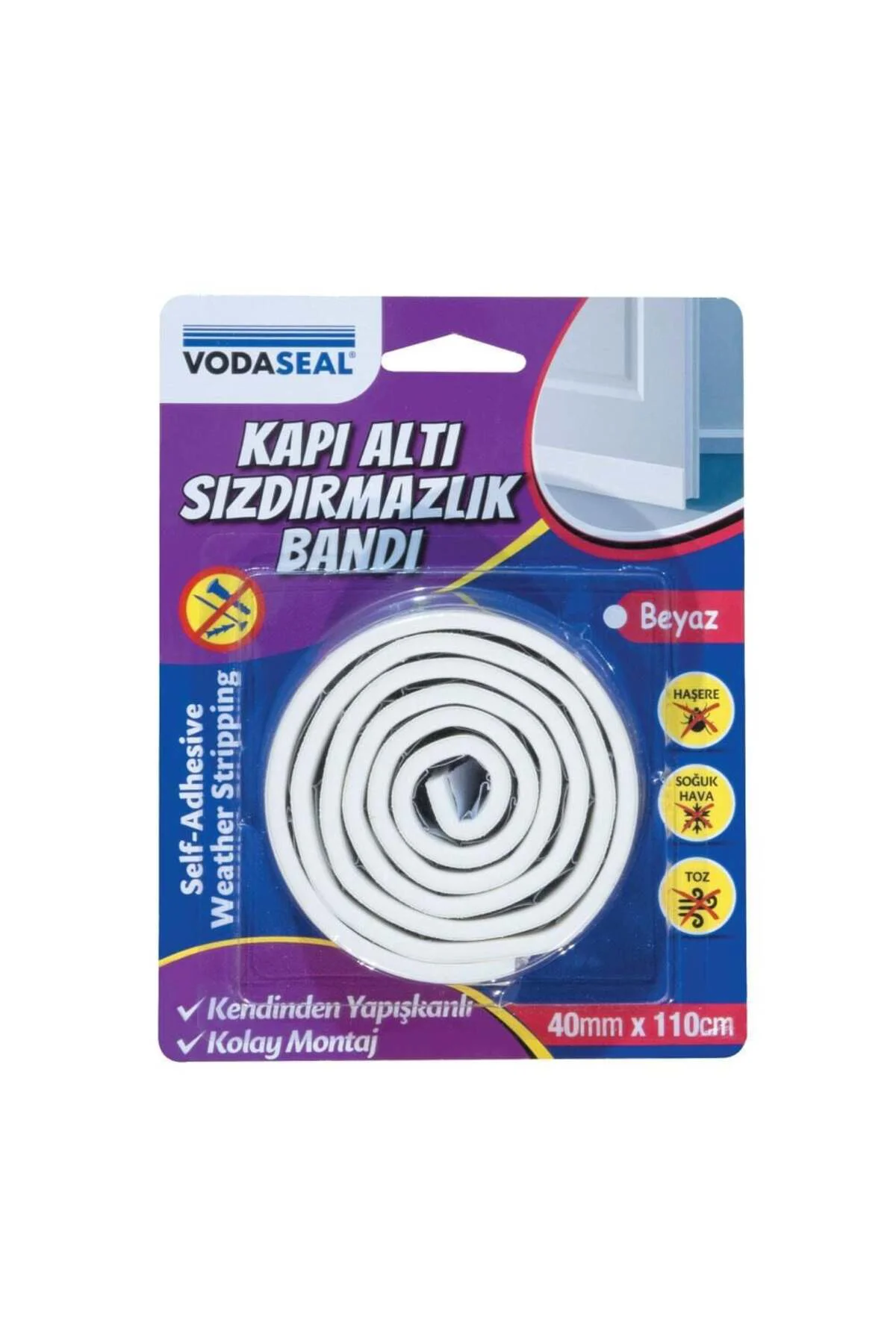 Vodaseal Kapı Altı Sızdırmazlık Bandı 40 mm 110 cm Beyaz Vodaseal Kapı Altı Sızdırmazlık Bandı 40 mm 110 cm Beyaz