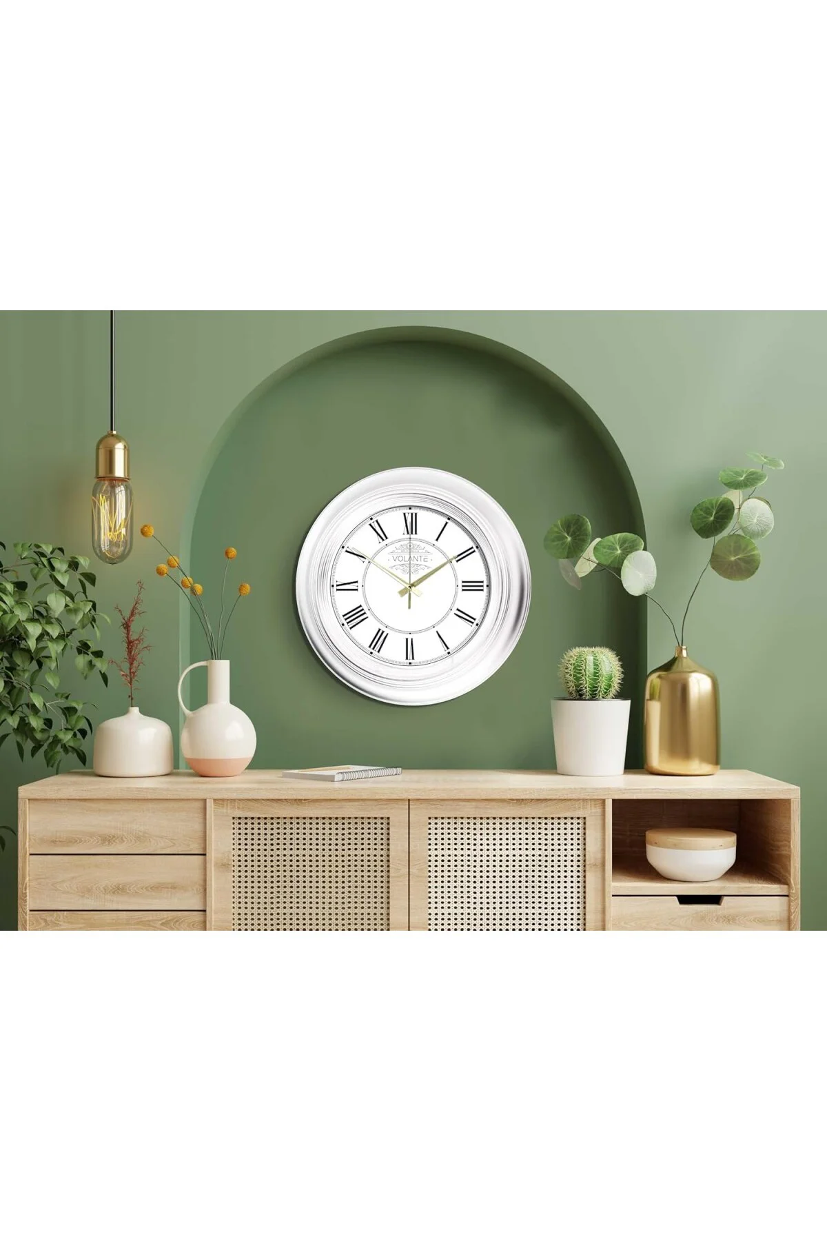 VOLANTE® Vintage Duvar Saatleri BEYAZ-İNCİ Serisi 45 cm Ø Gerçek 