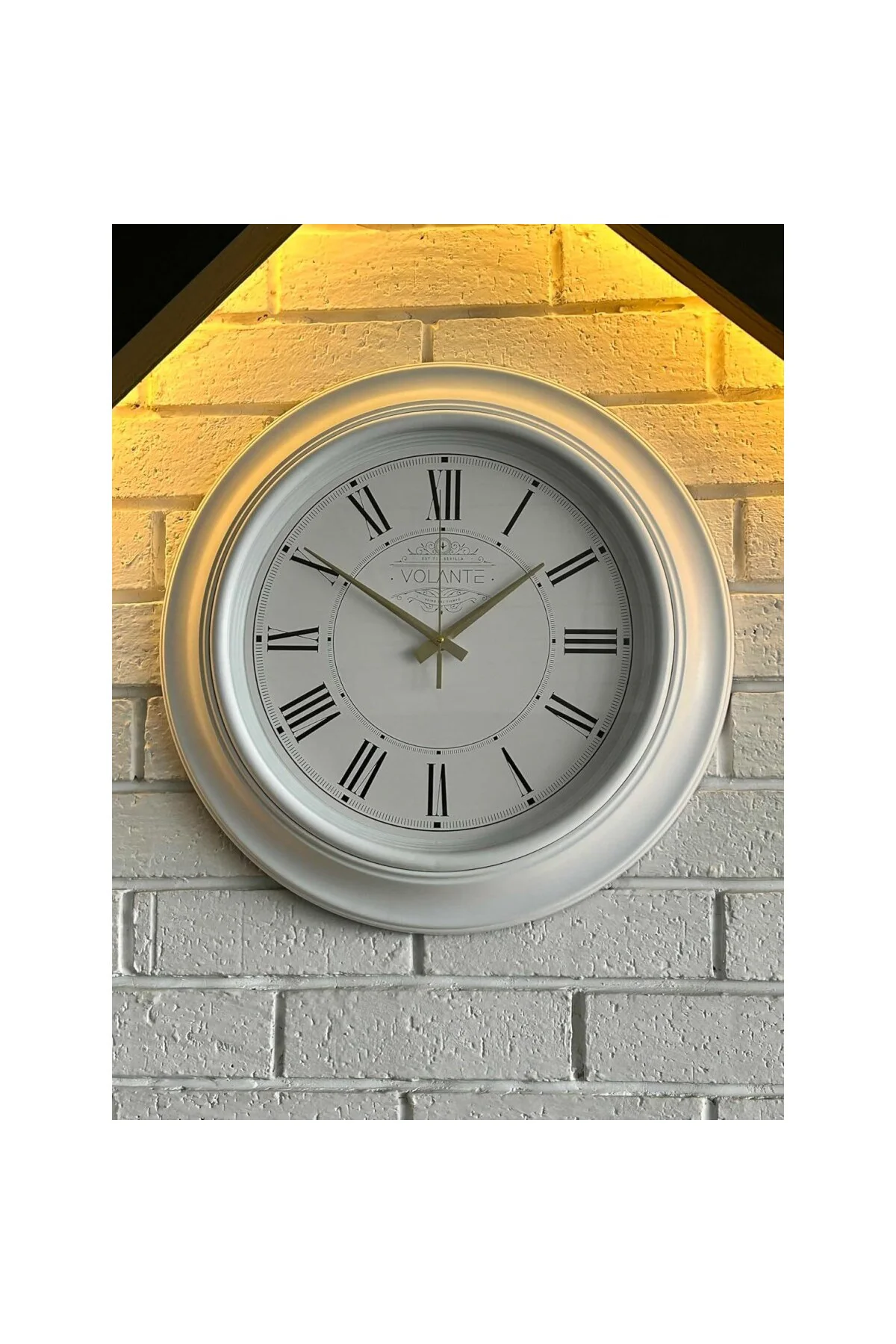 VOLANTE® Vintage Duvar Saatleri BEYAZ-İNCİ Serisi 45 cm Ø Gerçek 