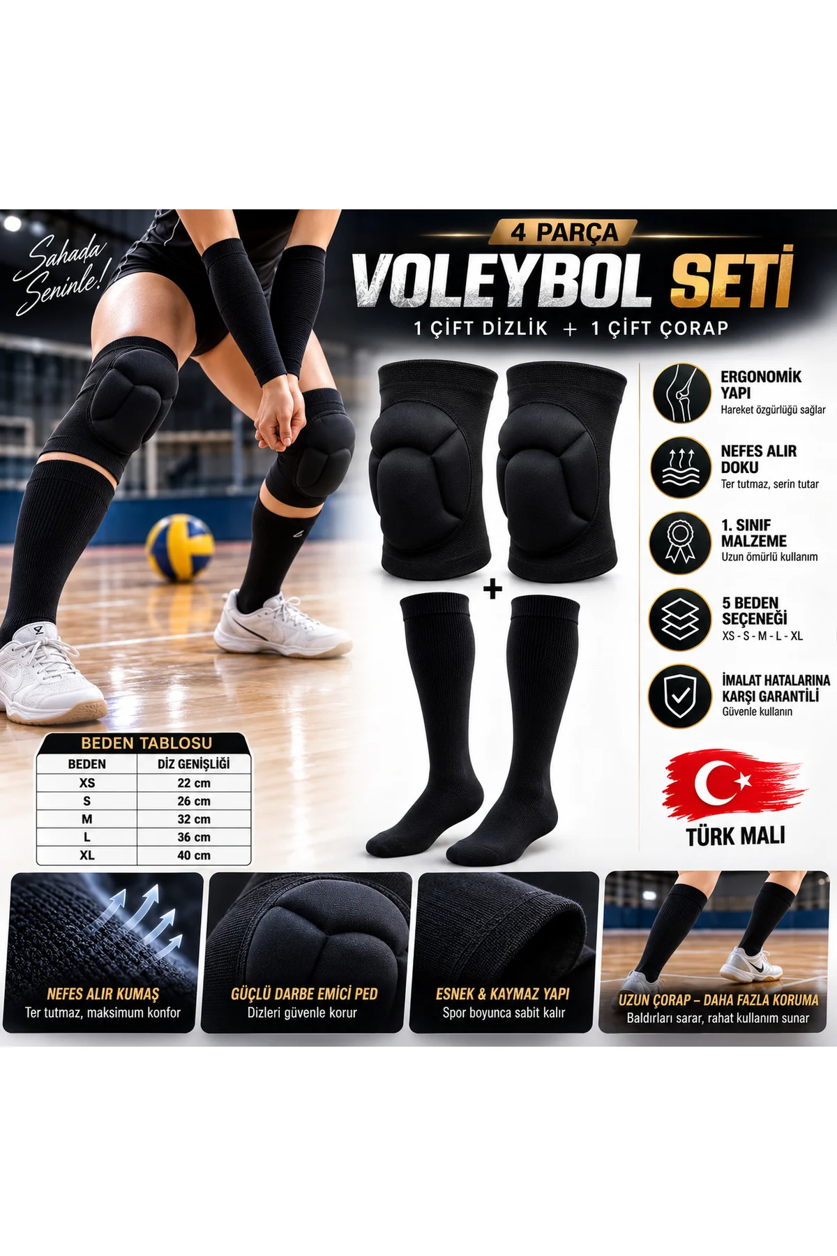 Voleybol Dizliği Voleybol Kolluğu 2li Set Yetişkin ve Çocuk Voleybol 1 Çift Dizlik 1 Çift Kolluk 4 Parça Fiyatı, Yorumları ve Özellikleri