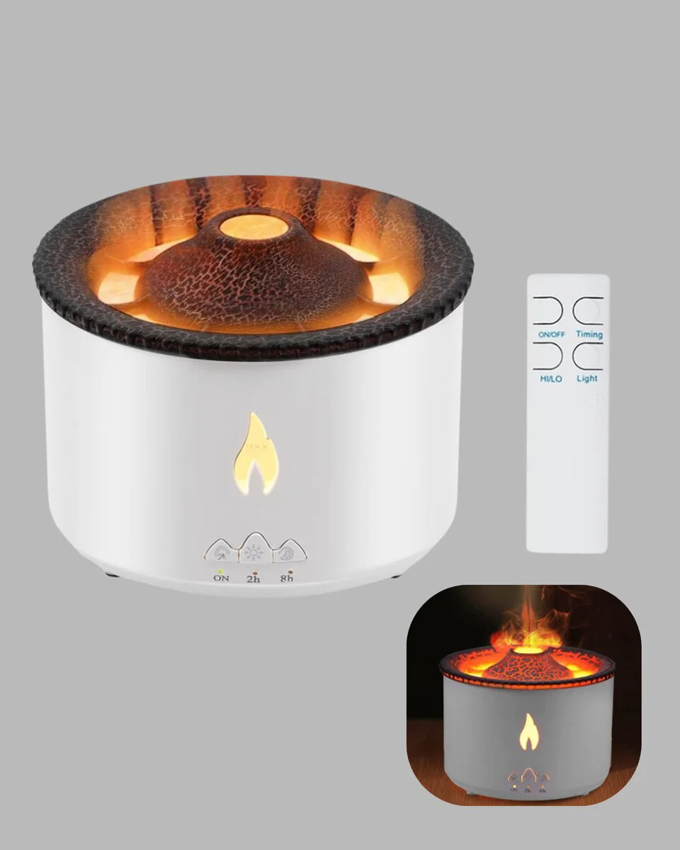 Volkan Efektli Aroma Difüzörü – Sessiz Çalışma, LED Işık ve 360ml Kapasite