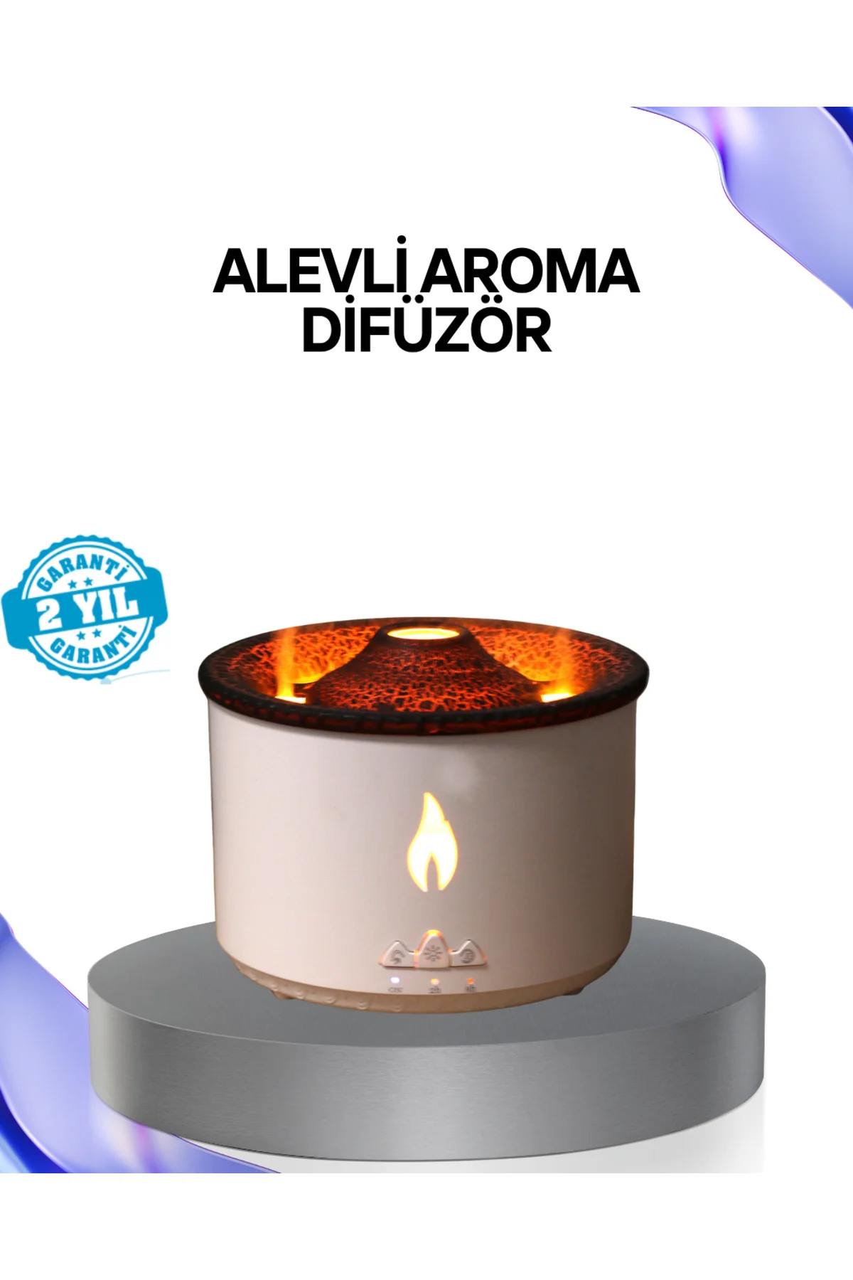 Volkan Efektli Aroma Difüzörü – Sessiz Çalışma, Otomatik Kapanma ve LED Işık