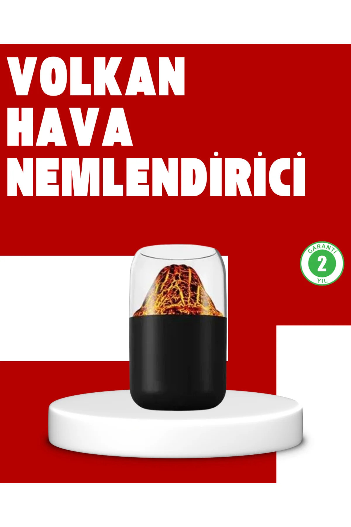 Volkanik Tasarımlı LED Işıklı Ultrasonik Nemlendirici