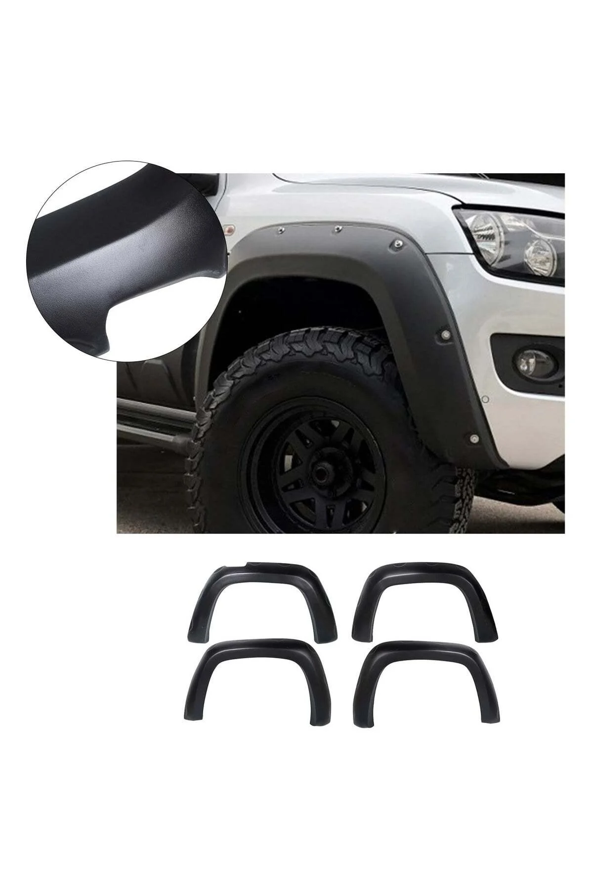 Volkswagen Amarok 2010-2016 Uyumlu Çamurluk Dodik Seti 4 Parça ABS Mat Siyah Volkswagen Amarok 2010-2016 Uyumlu Çamurluk Dodik Seti 4 Parça ABS Mat Siyah - Görsel 2