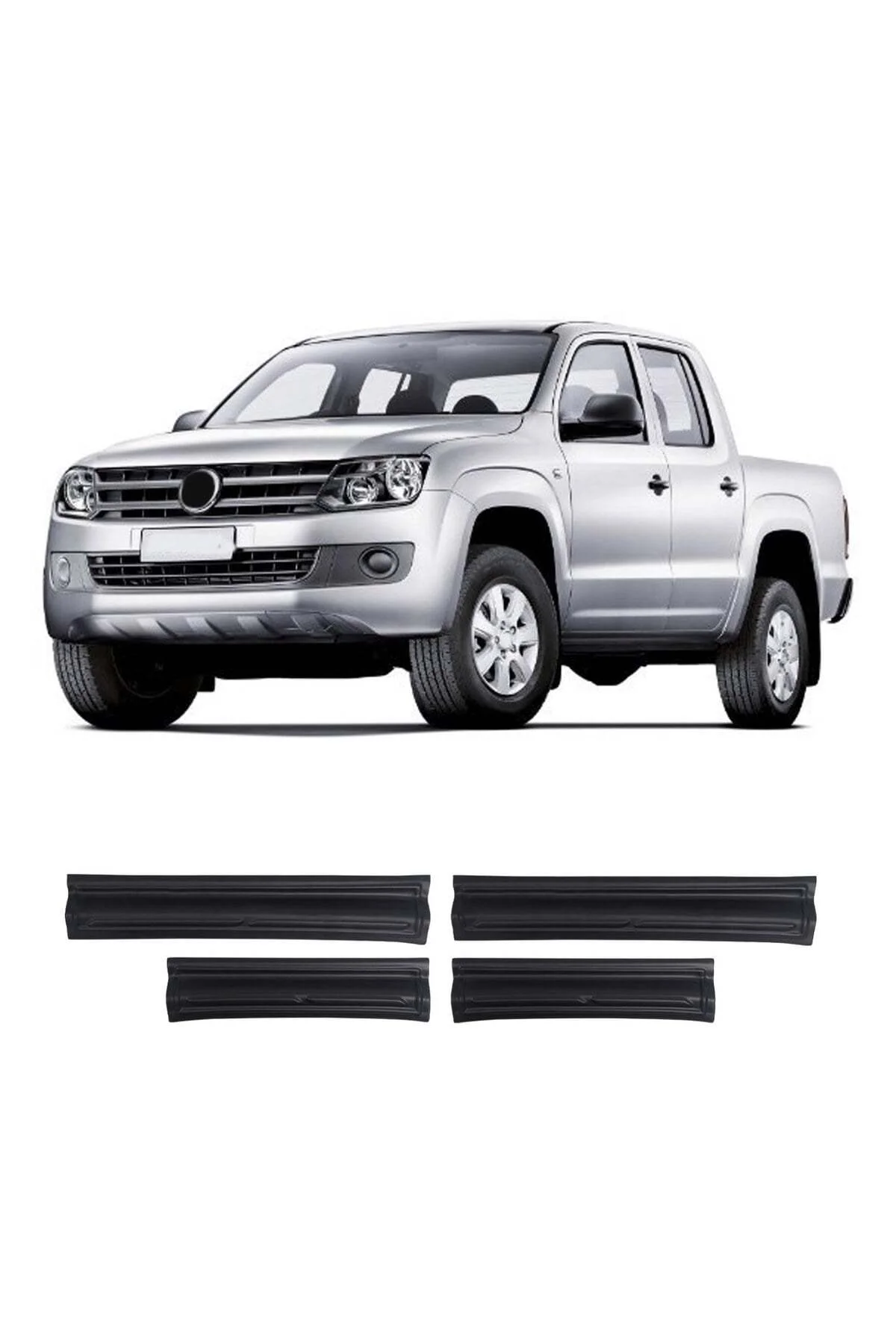 Volkswagen Amarok 2010-2022 Uyumlu Kapı Eşiği Koruma ABS 4 Parça Parlak Siyah - Görsel 2