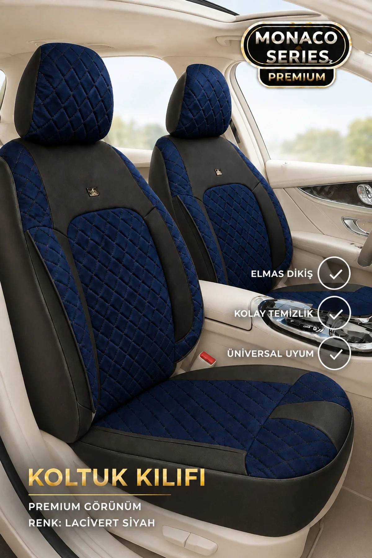 Volkswagen Amarok 2H Çift Kabin 2012-2018 Uyumlu Monaco Serisi Kumaş Oto Koltuk Kılıfı Lacivert Volkswagen Amarok 2H Çift Kabin 2012-2018 Uyumlu Monaco Serisi Kumaş Oto Koltuk Kılıfı Lacivert