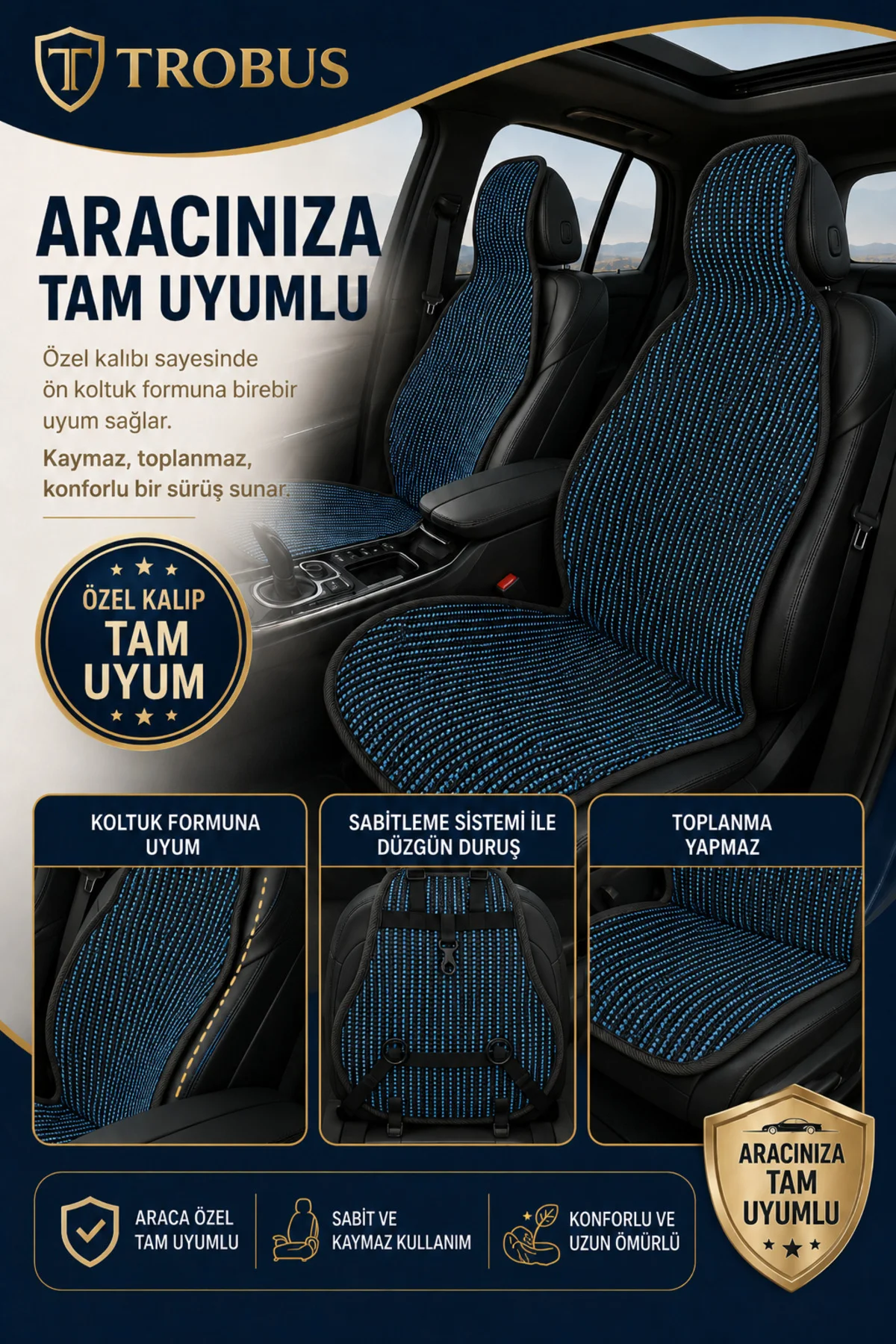Volkswagen Amarok 2H Çift Kab. 2012-2018 Örme Ön 2 Parça Minder Terletmez Siyah Mavi Volkswagen Amarok 2H Çift Kab. 2012-2018 Örme Ön 2 Parça Minder Terletmez Siyah Mavi - Görsel 7
