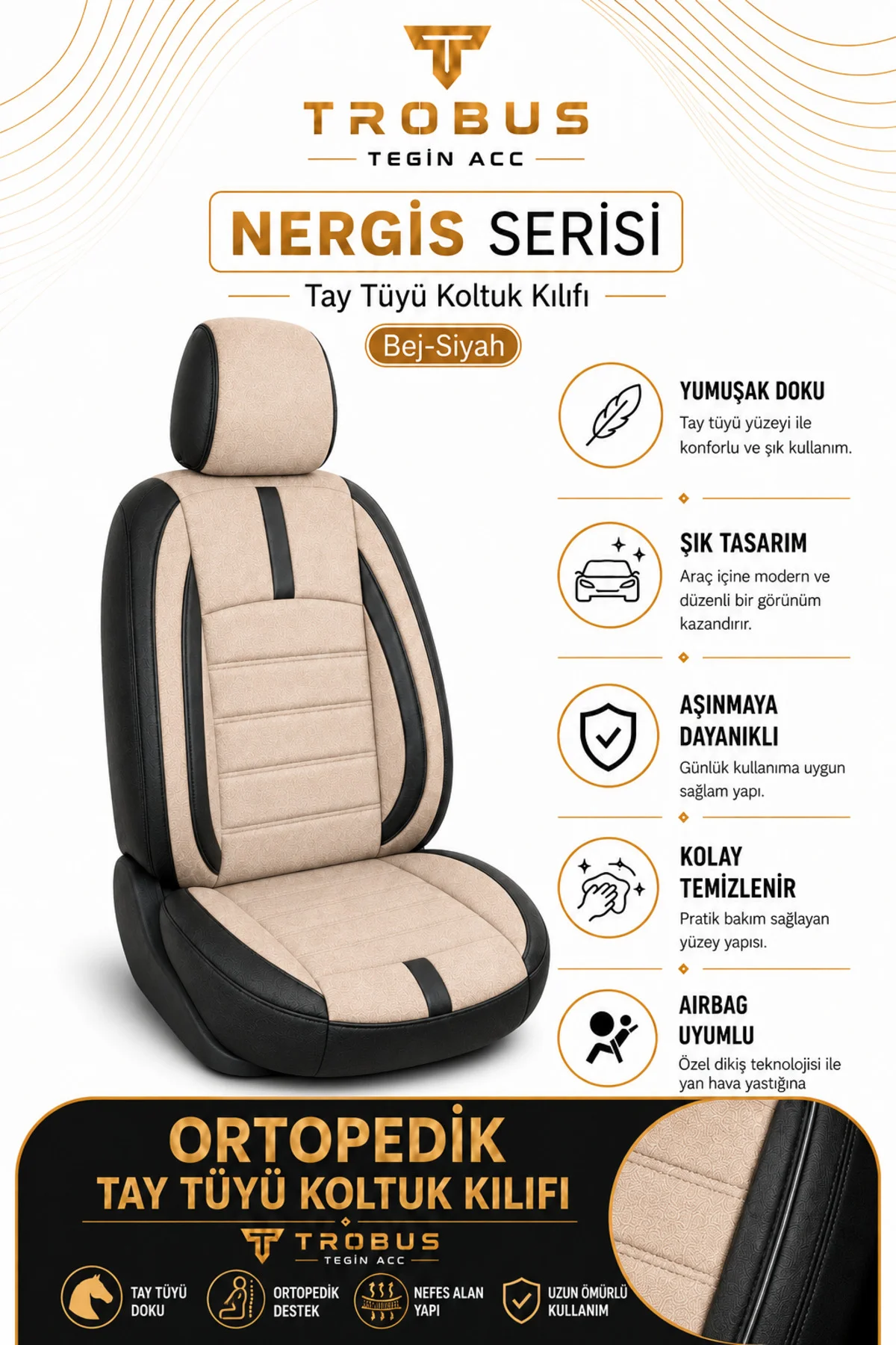 Volkswagen Amarok Çift Kabin 2012-2018 Uyumlu Nergis Serisi Tay Tüyü 2+1 Ticari Bej Siyah Oto Koltuk Kılıfı Volkswagen Amarok Çift Kabin 2012-2018 Uyumlu Nergis Serisi Tay Tüyü 2+1 Ticari Bej Siyah Oto Koltuk Kılıfı