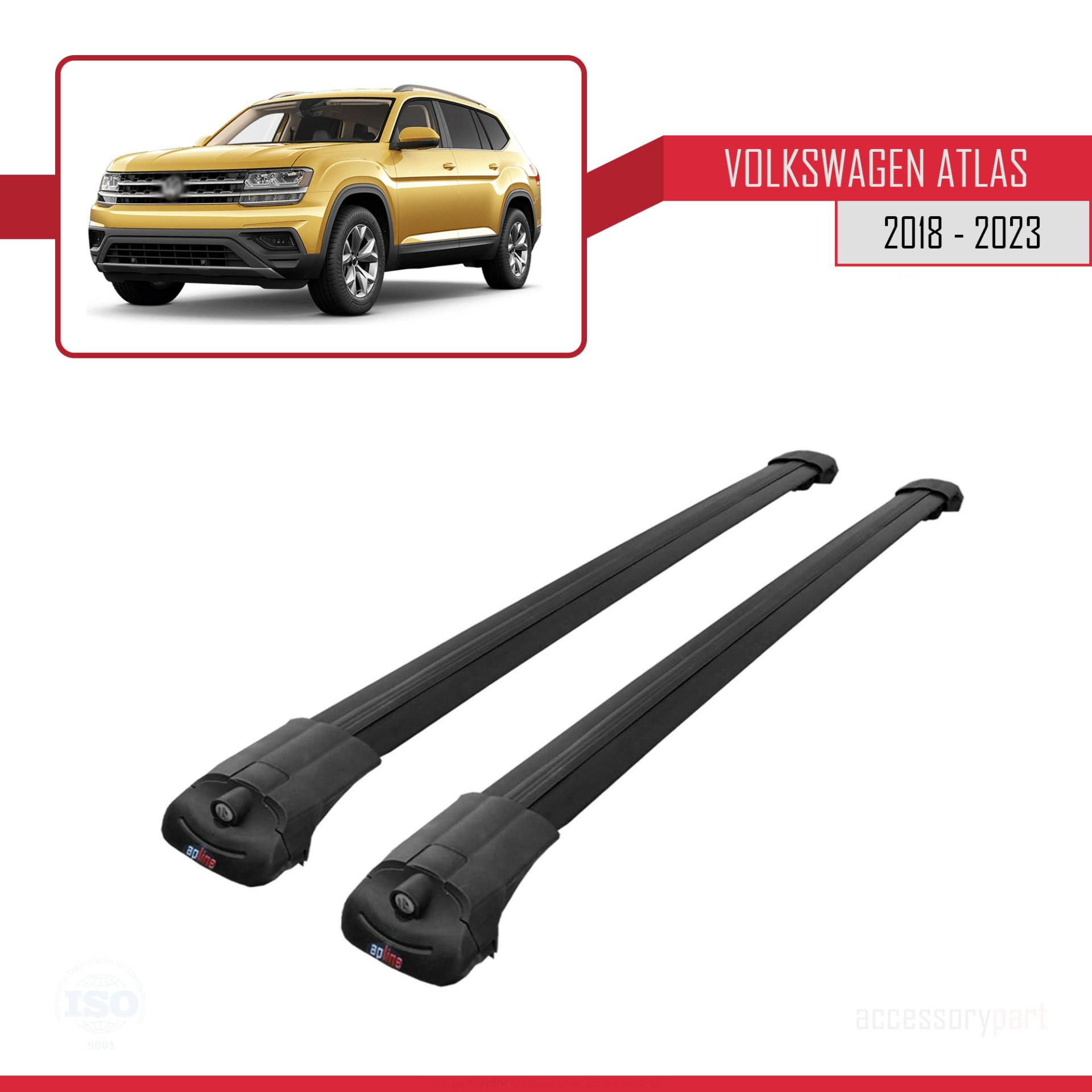 Volkswagen Atlas 2018-2023 ile uyumlu ACE-1 Ara Atkı Tavan Barı S