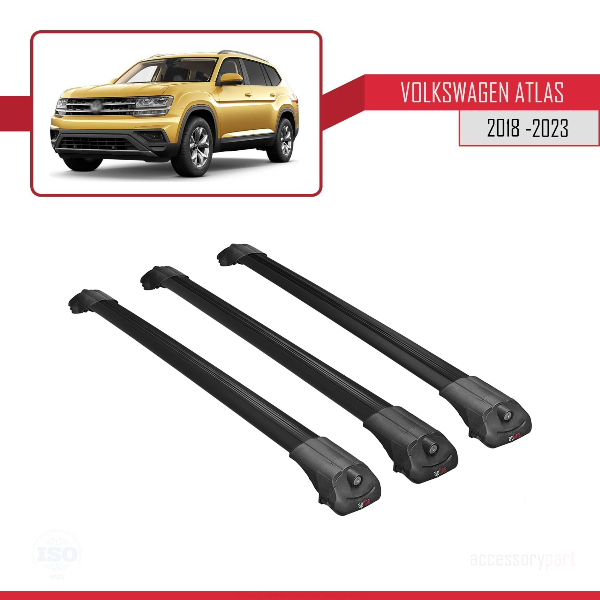 Volkswagen Atlas 2018-2023 ile uyumlu ACE-1 Ara Atkı Tavan Barı S