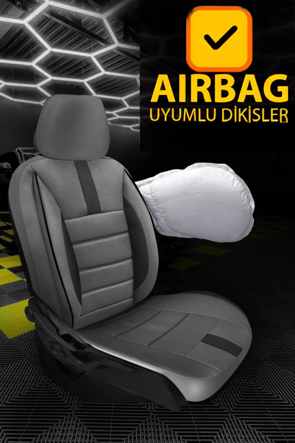 Volkswagen Bora 1998-2004 Uyumlu Füme Başak Serisi 2+1 Ticari Koltuk Kılıfı