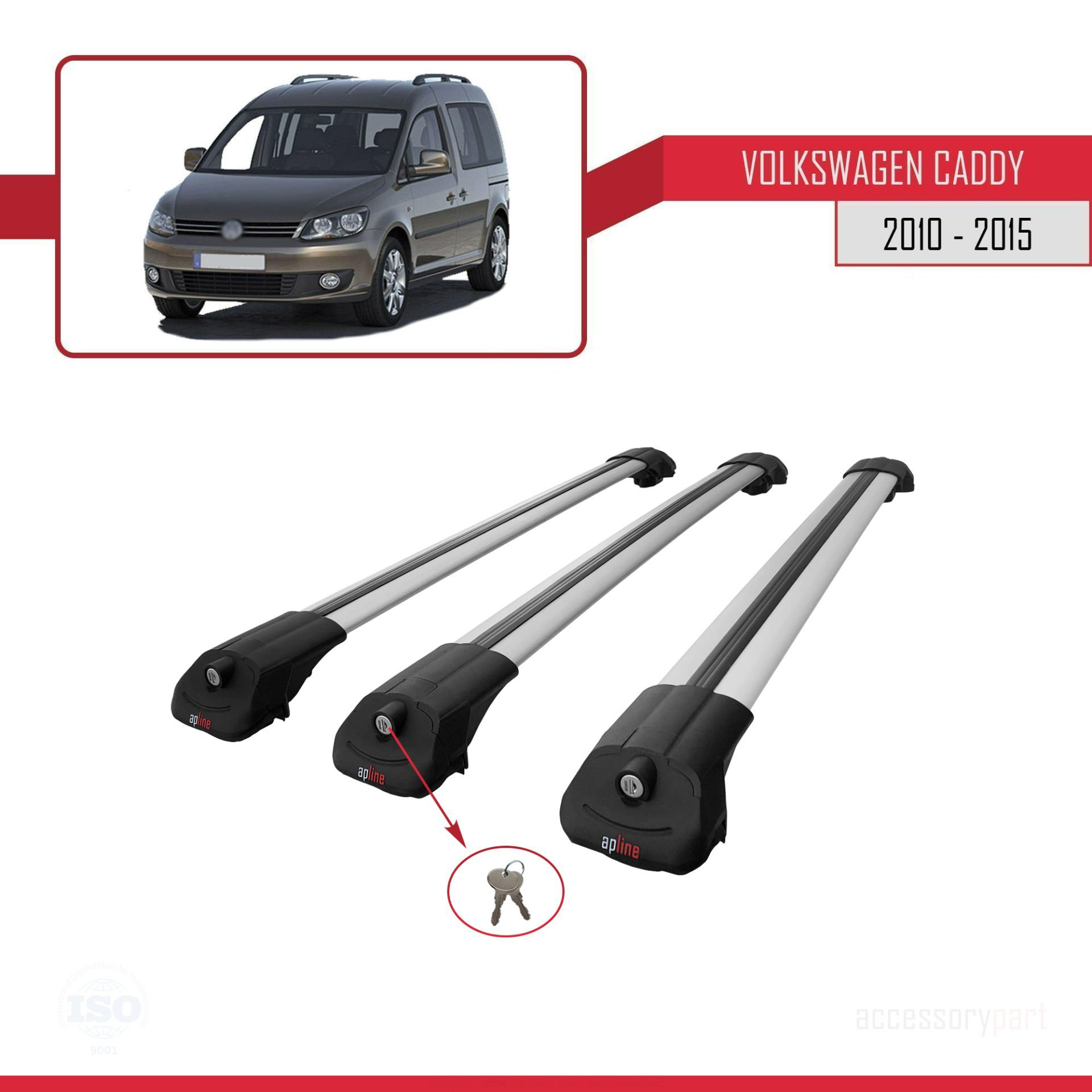 Volkswagen Caddy 2010-2015 Arası ile uyumlu ACE-1 Ara Atkı Tavan 