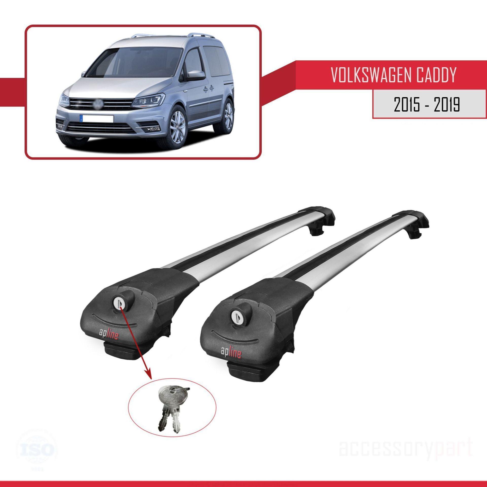 Volkswagen Caddy 2015-2019 Arası ile uyumlu ACE-1 Ara Atkı Tavan 