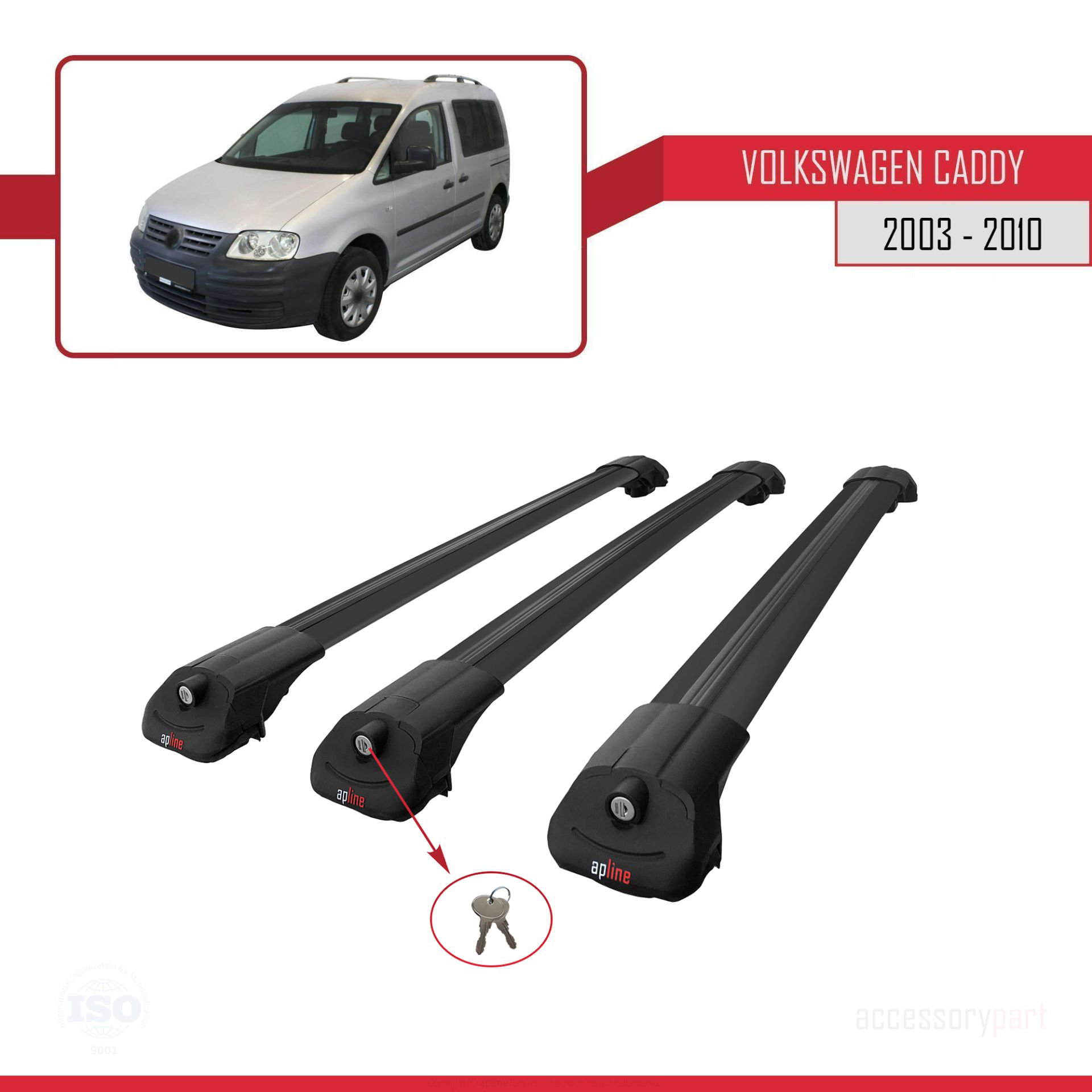 Volkswagen Caddy 2003-2010 Arası ile uyumlu ACE-1 Ara Atkı Tavan 