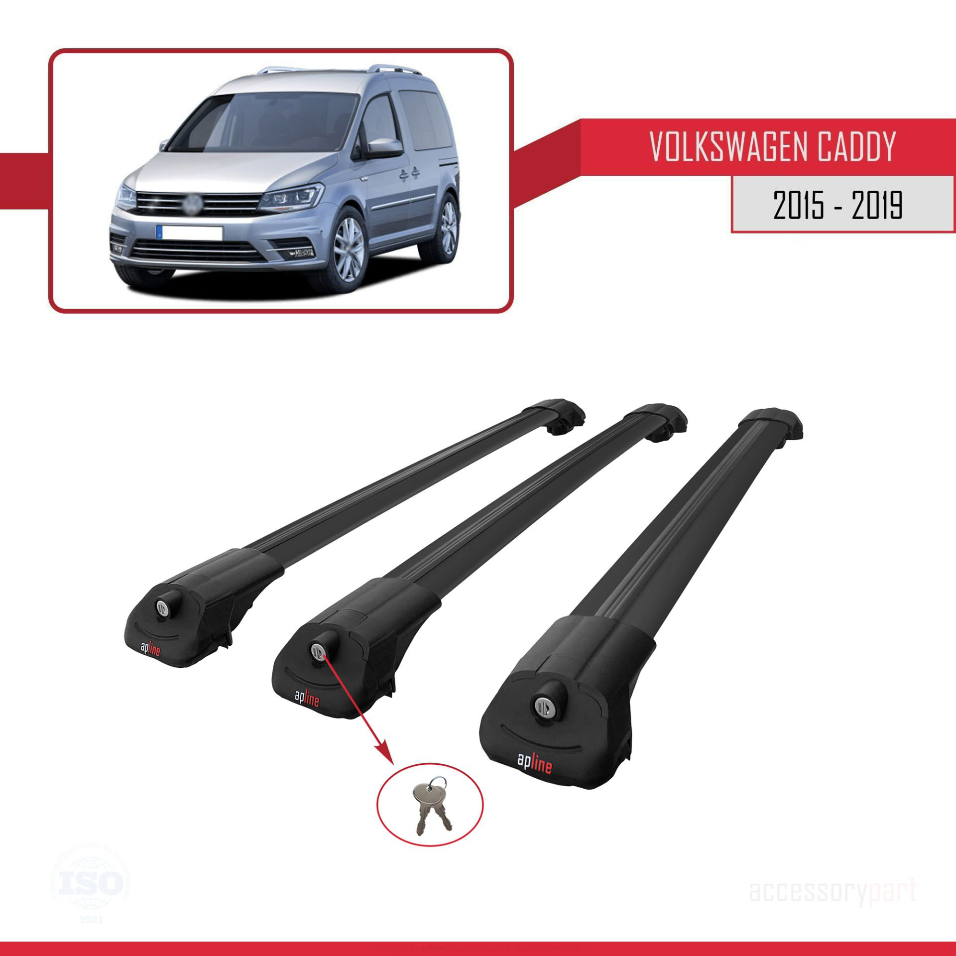 Volkswagen Caddy 2015-2019 Arası ile uyumlu ACE-1 Ara Atkı Tavan 