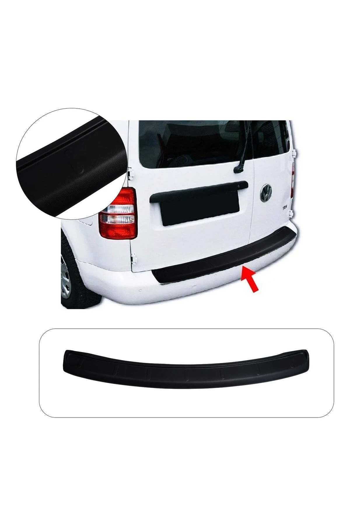 Volkswagen Caddy 2003-2015 Uyumlu Arka Tampon Eşiği Koruma ABS Parlak Siyah Volkswagen Caddy 2003-2015 Uyumlu Arka Tampon Eşiği Koruma ABS Parlak Siyah - Görsel 2