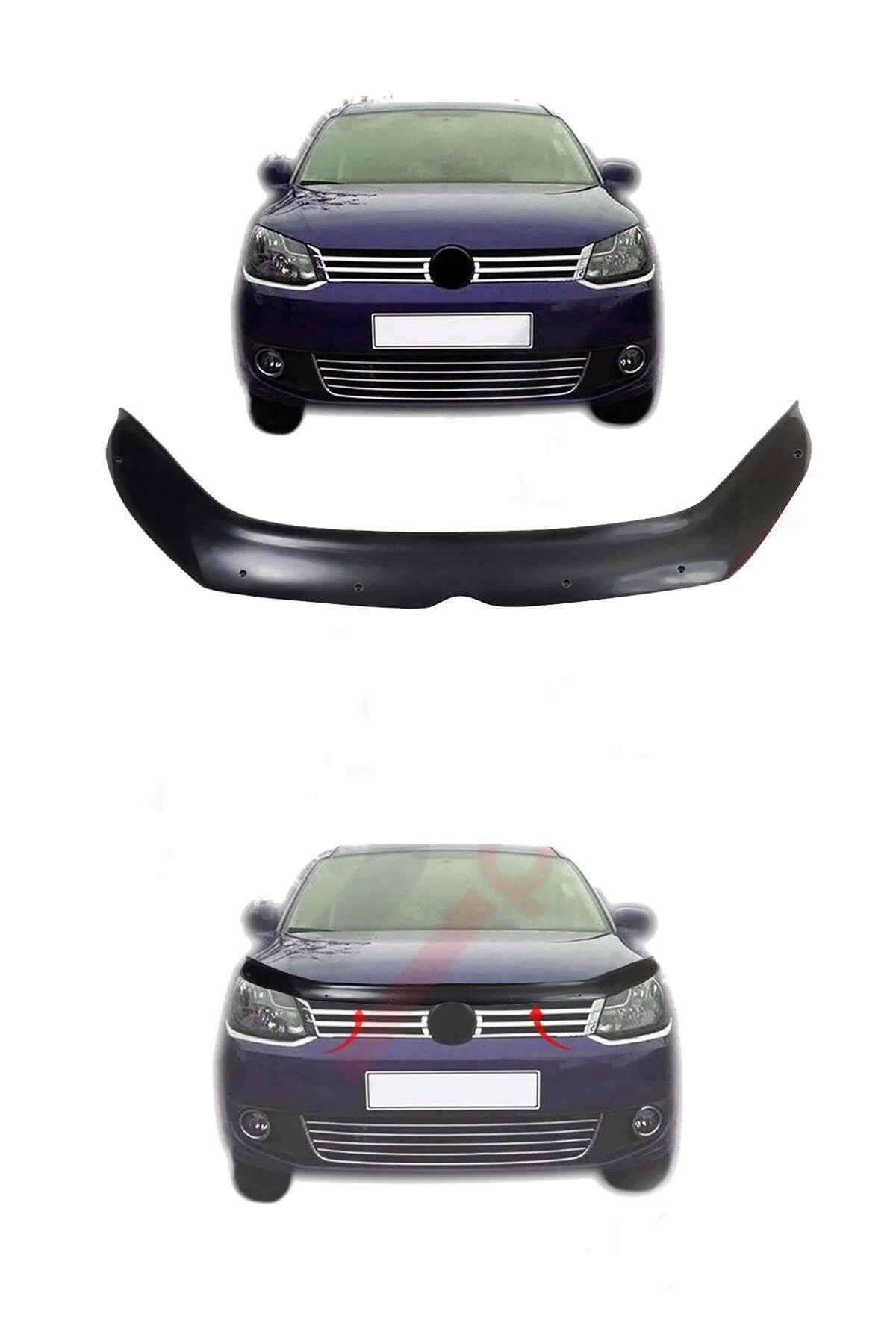 Volkswagen Caddy 2010-2015 Uyumlu Kaput Rüzgarlığı Ön Kaput Koruma ABS Parlak Siyah Volkswagen Caddy 2010-2015 Uyumlu Kaput Rüzgarlığı Ön Kaput Koruma ABS Parlak Siyah - Görsel 2