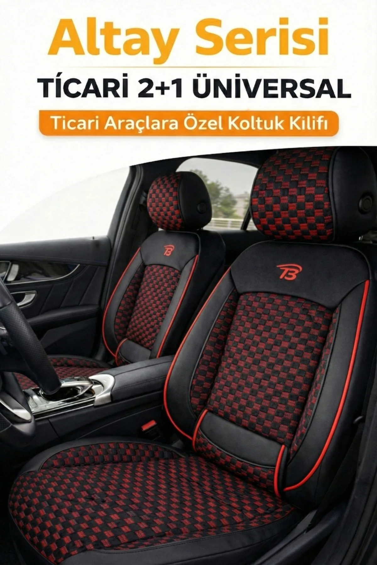 Volkswagen Caddy 2015-2019 2+1 Arka Sırt Oturak Uyumlu Altay Serisi Füme Koltuk Kılıfı