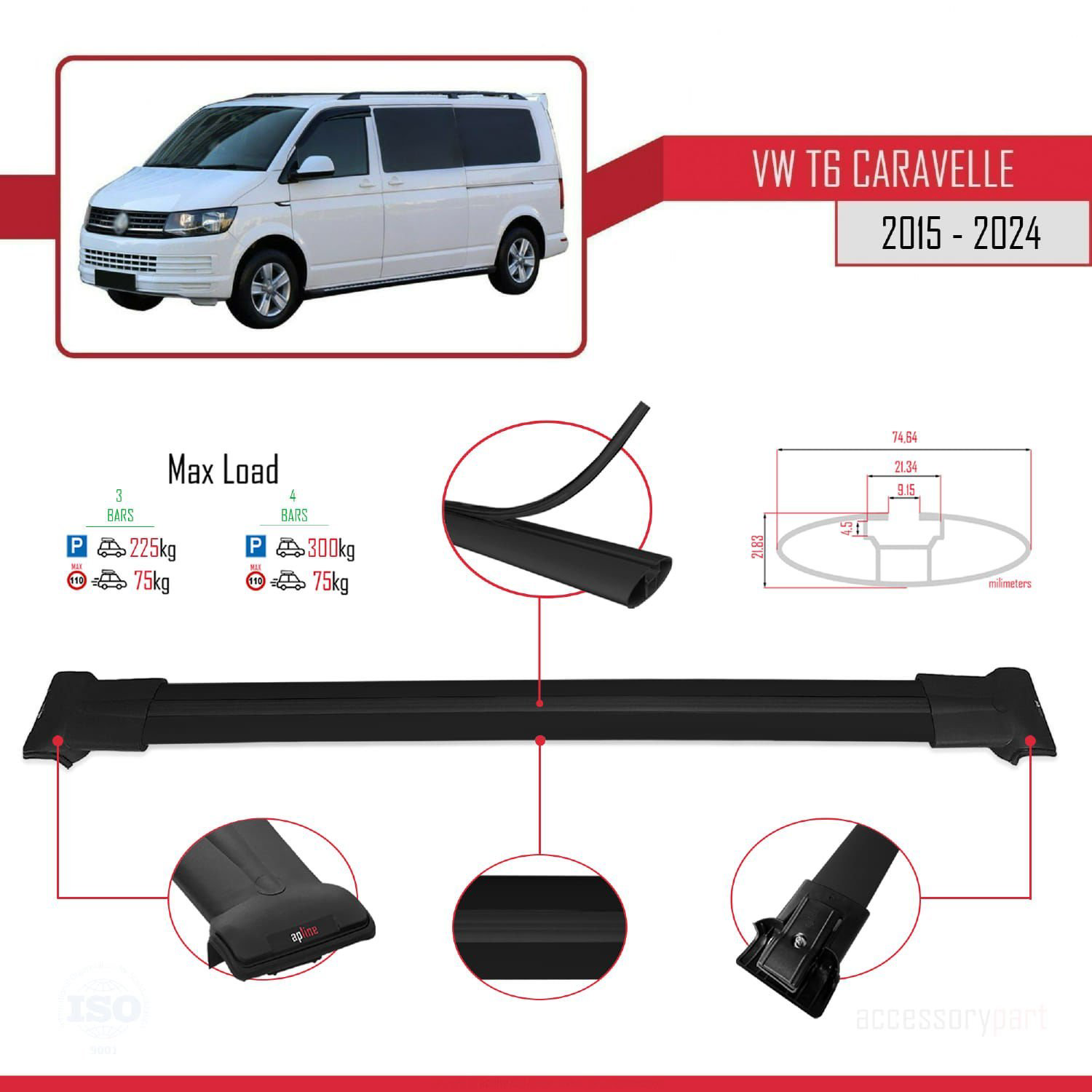 Volkswagen Caravelle (T6) 2015 ve Sonrası ile uyumlu FLY Model Ar