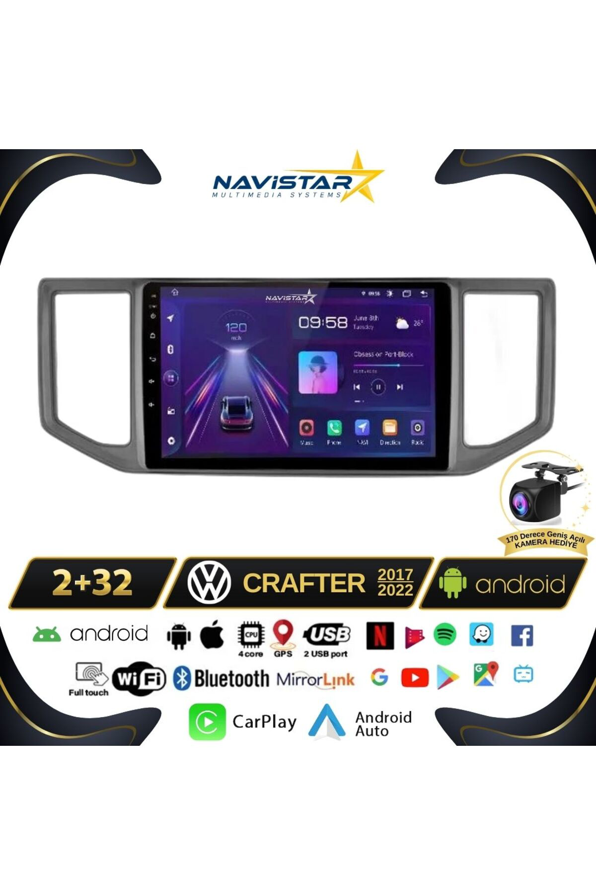 Volkswagen Crafter 2 64gb Android 13 Kablosuz Carplay 2017-2022 Navigasyon Multimedya Sistemi Volkswagen Crafter 2 64gb Android 13 Kablosuz Carplay 2017-2022 Navigasyon Multimedya Sistemi