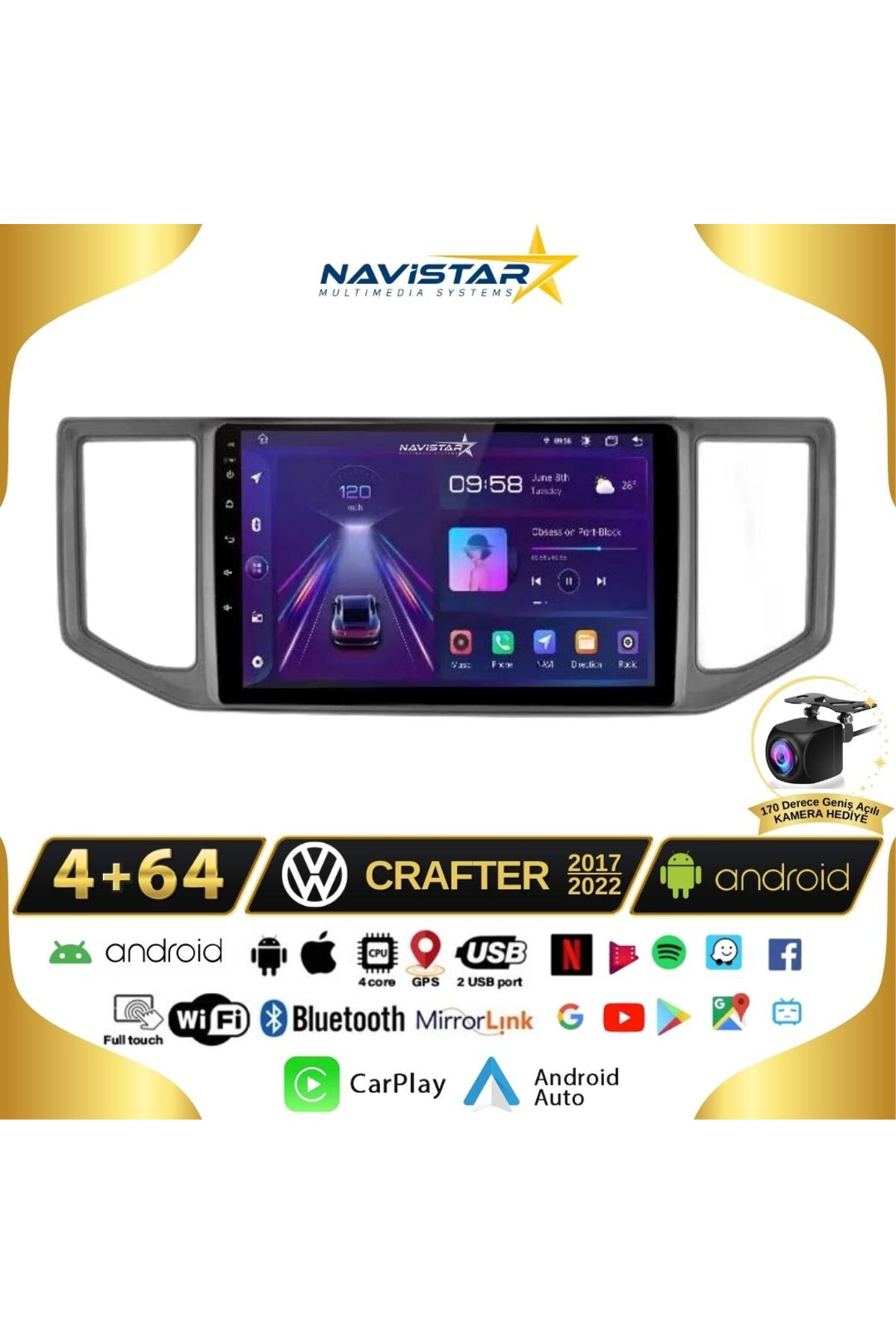 Volkswagen Crafter 4gb 64gb Android 13 Kablosuz Carplay 2017-2022