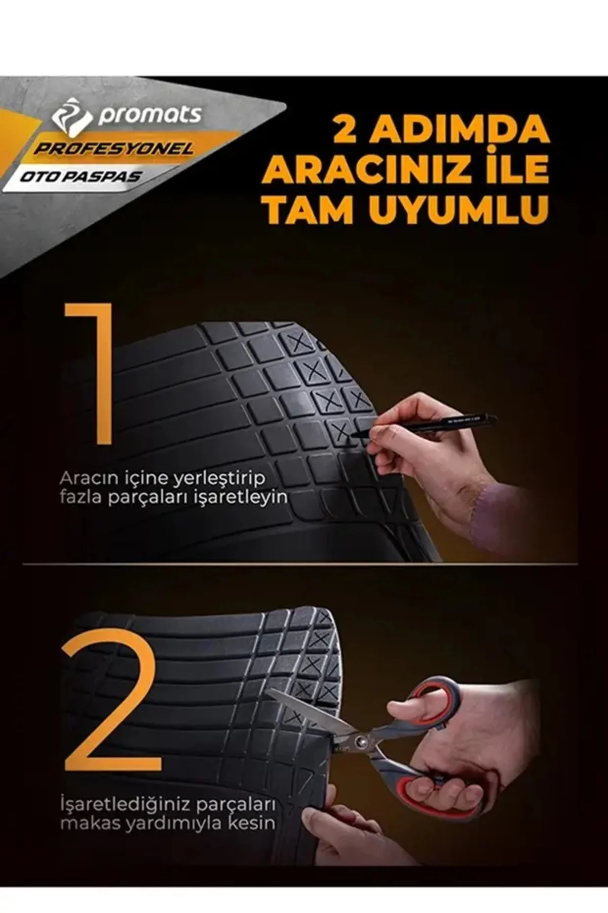 Volkswagen Golf 6 2010 3,5 Cm Derin Havuzlu 5 Parça 4D Universal Oto Paspas Siyah