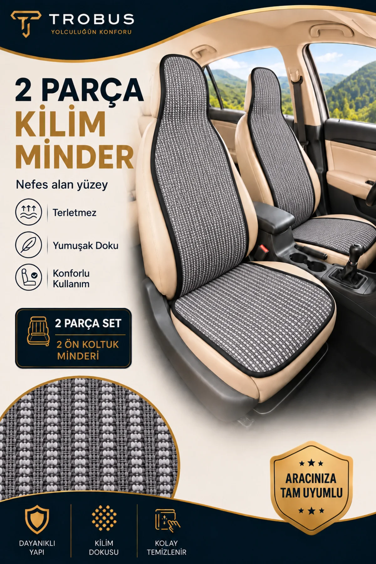 Volkswagen Golf 6 Tridline 2008-2012 Üniversal Örme Ön 2 Parça Minder Terletmez Gri Volkswagen Golf 6 Tridline 2008-2012 Üniversal Örme Ön 2 Parça Minder Terletmez Gri