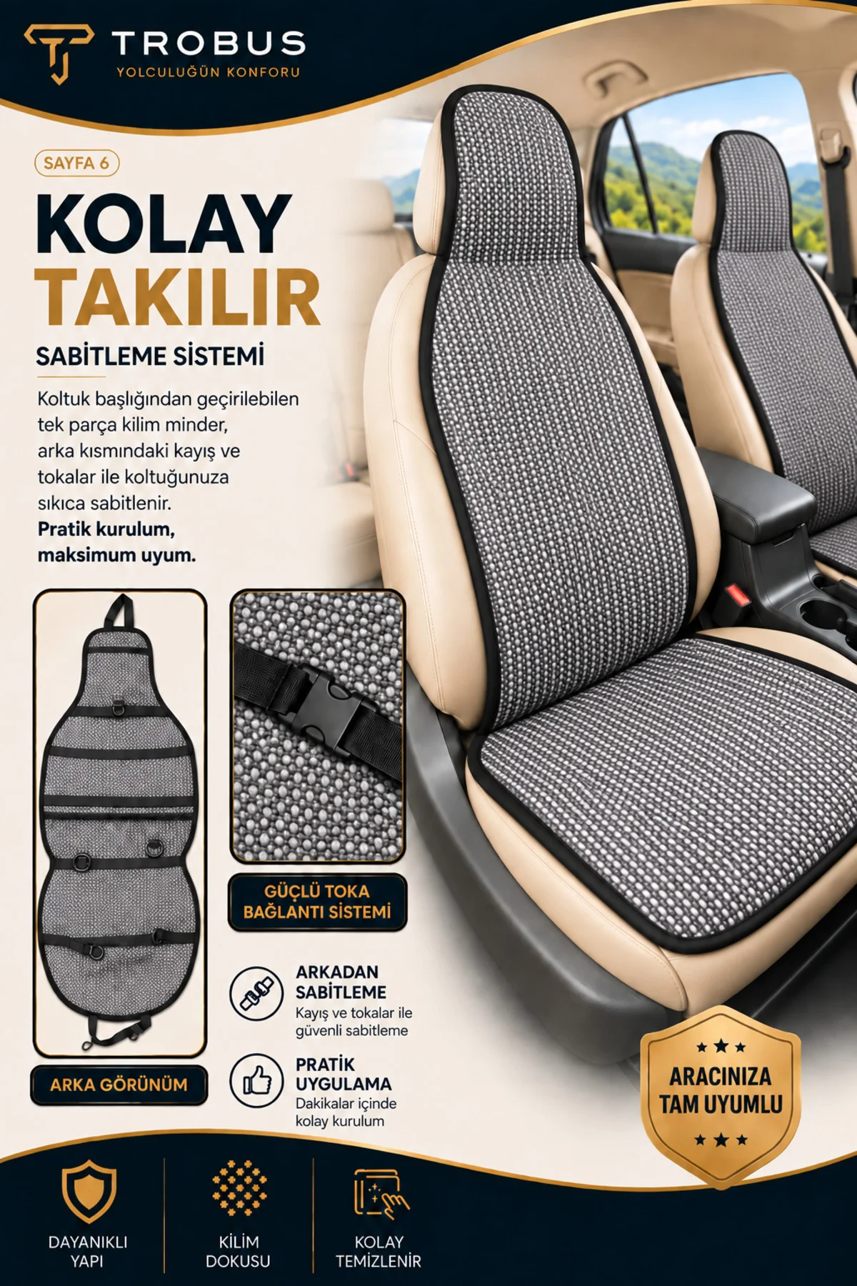 Volkswagen Golf 6 Tridline 2008-2012 Üniversal Örme Ön 2 Parça Minder Terletmez Gri Volkswagen Golf 6 Tridline 2008-2012 Üniversal Örme Ön 2 Parça Minder Terletmez Gri - Görsel 6