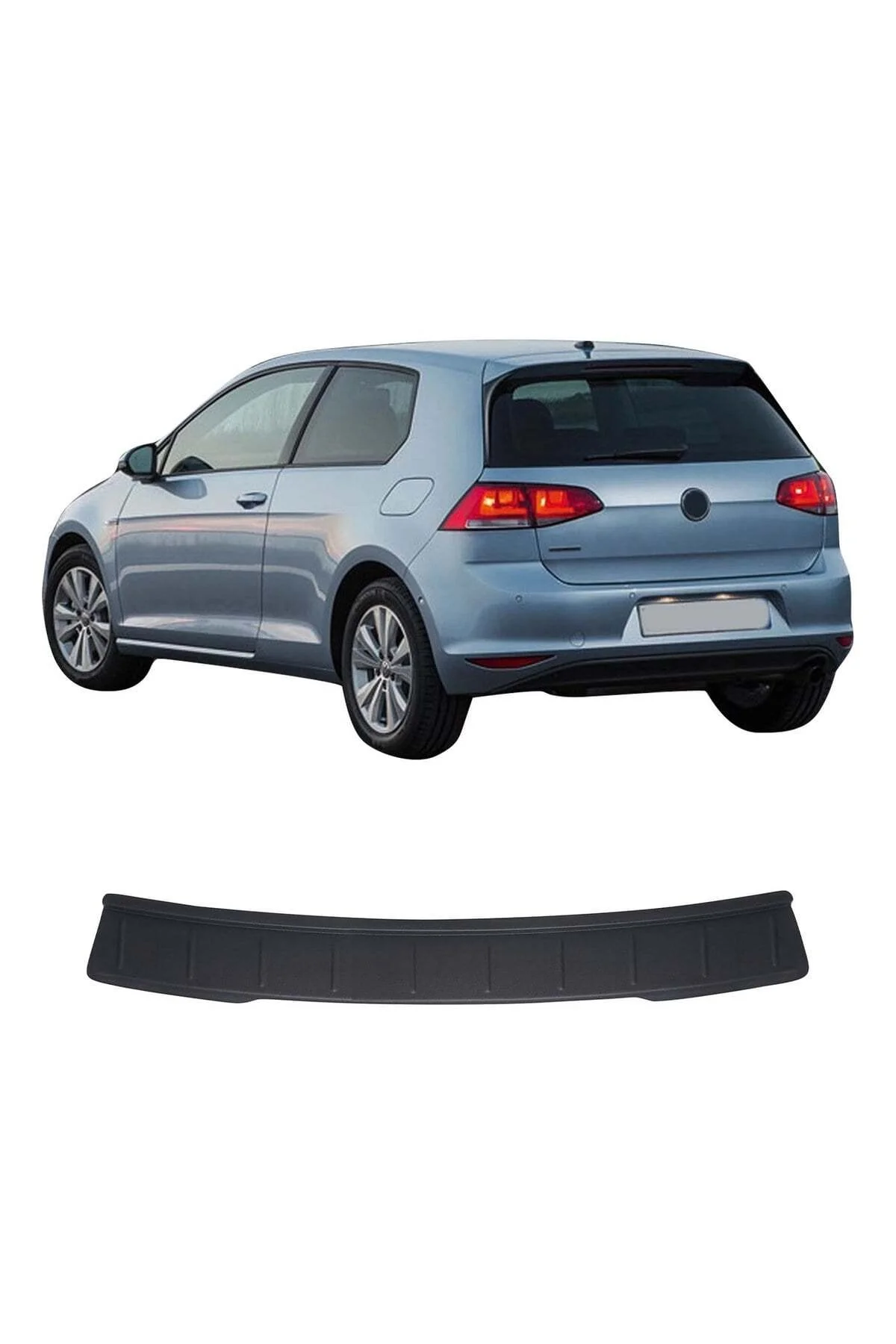 Volkswagen Golf 7 2013-2021 Uyumlu Arka Tampon Eşiği Koruma ABS Mat Siyah - Görsel 2