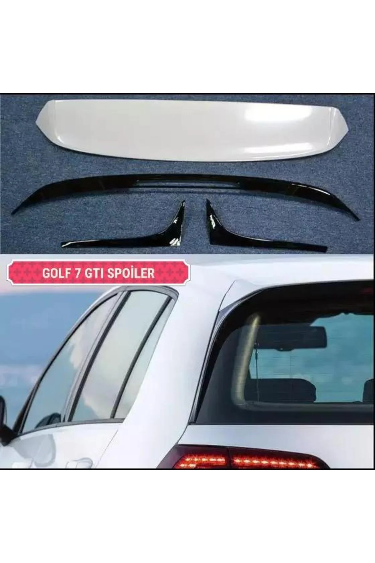 VOLKSWAGEN GOLF 7 2013-2017 ASTARLI GTİ ANATOMİK SPOİLER 4 PRÇ VOLKSWAGEN GOLF 7 2013-2017 ASTARLI GTİ ANATOMİK SPOİLER 4 PRÇ