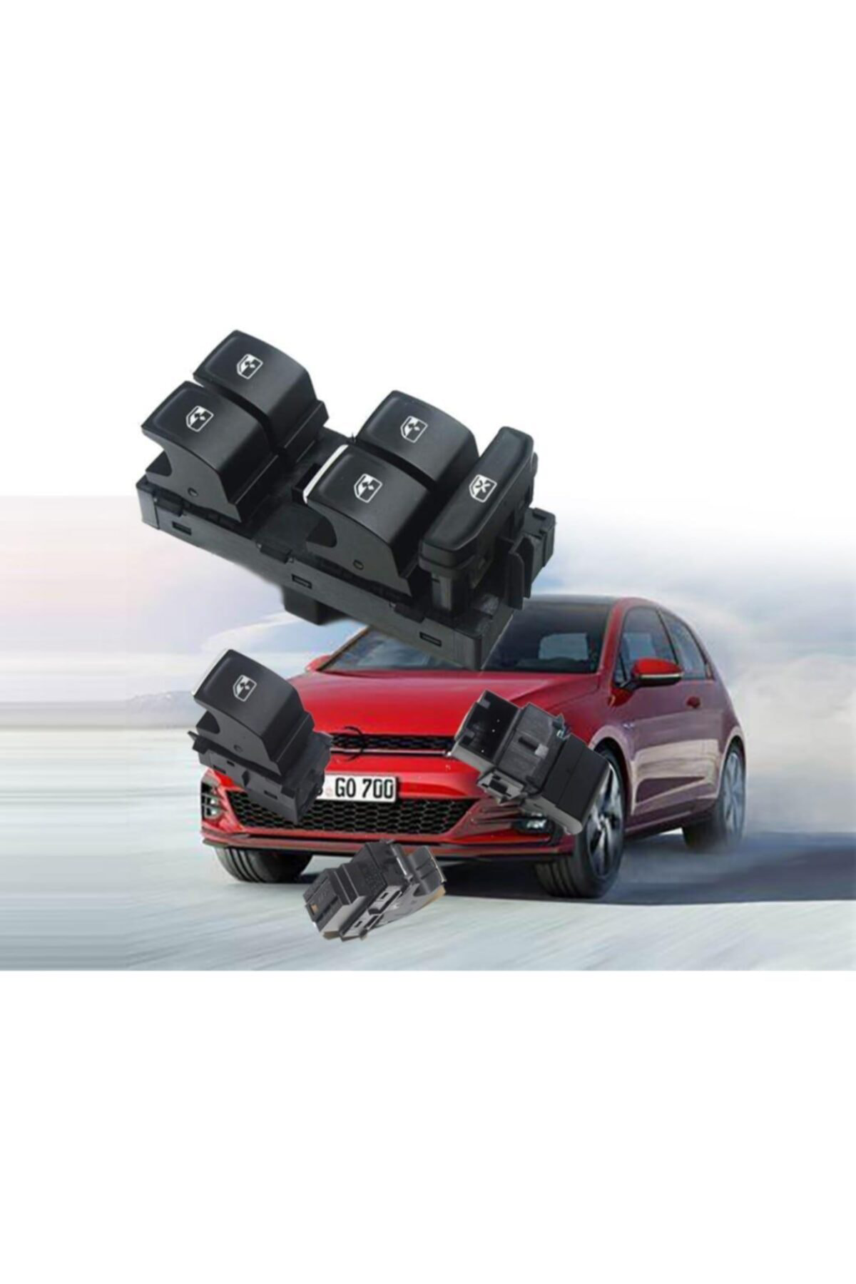 Delco Volkswagen Golf 7 Cam Düğmesi Anahtari Seti Takim Krom 2012--2017