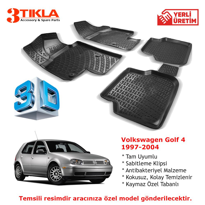 Volkswagen Golf 4 1997-2004 Premium 3D Havuzlu Paspas Seti
