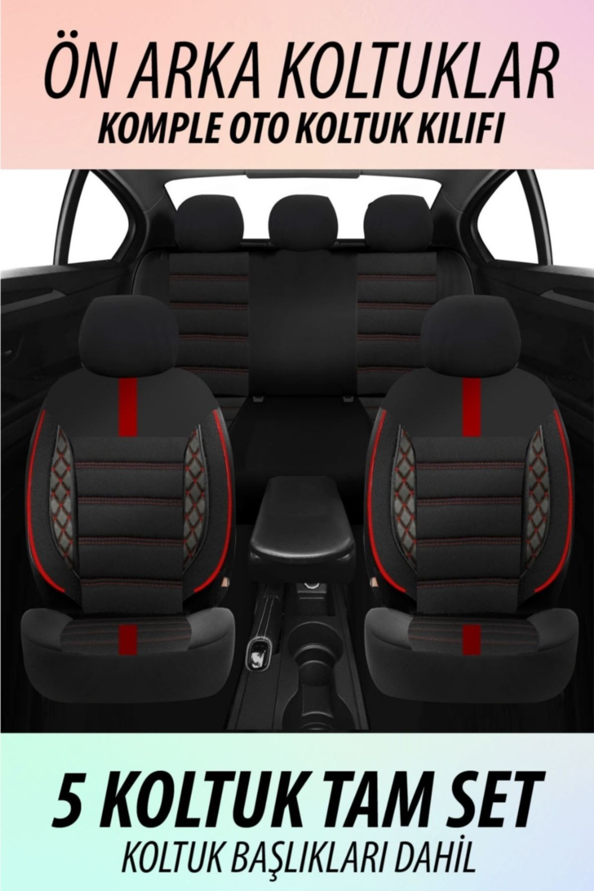 Volkswagen Golf 6 Uyumlu Koltuk Kılıfı Mirage Serisi - Kırmızı