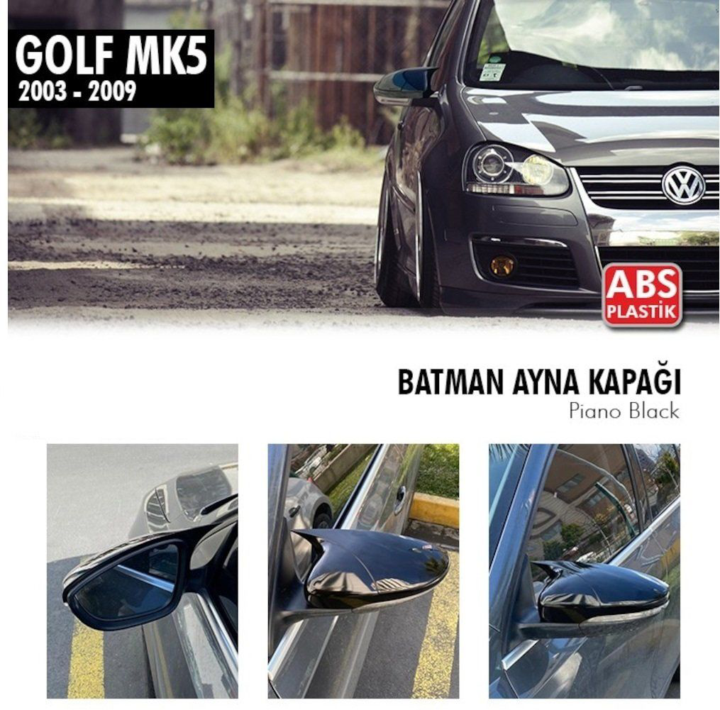 Volkswagen Golf Uyumlu 5 (2003-2009) Batman Yarasa Ayna Kapağı (P