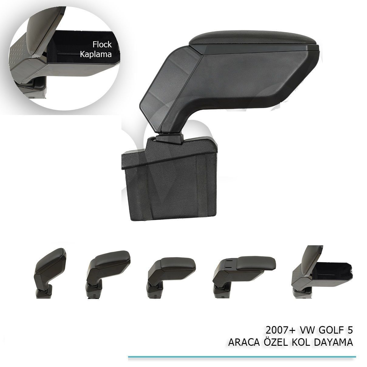 Volkswagen Golf Uyumlu 5 Araca Özel Kol Dayama Siyah 2004-2007 Pa