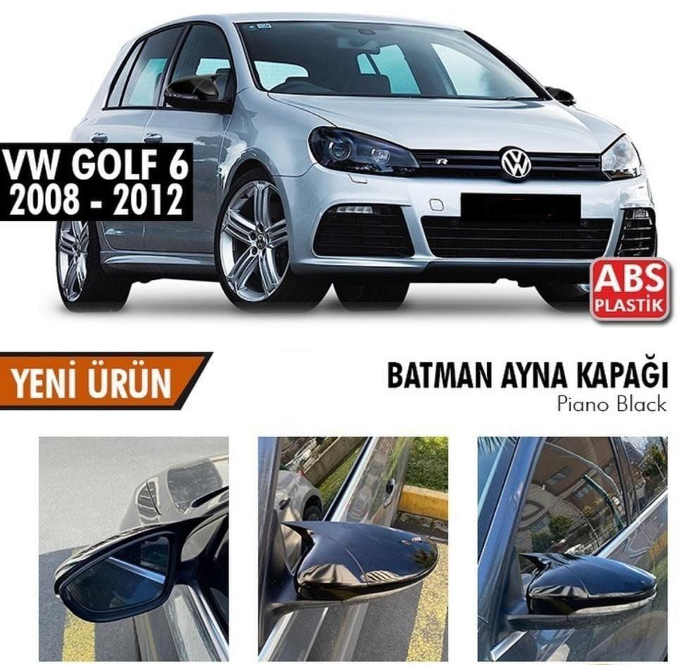 Volkswagen Golf Uyumlu 6 (2008-2012) Batman Yarasa Ayna Kapağı (P