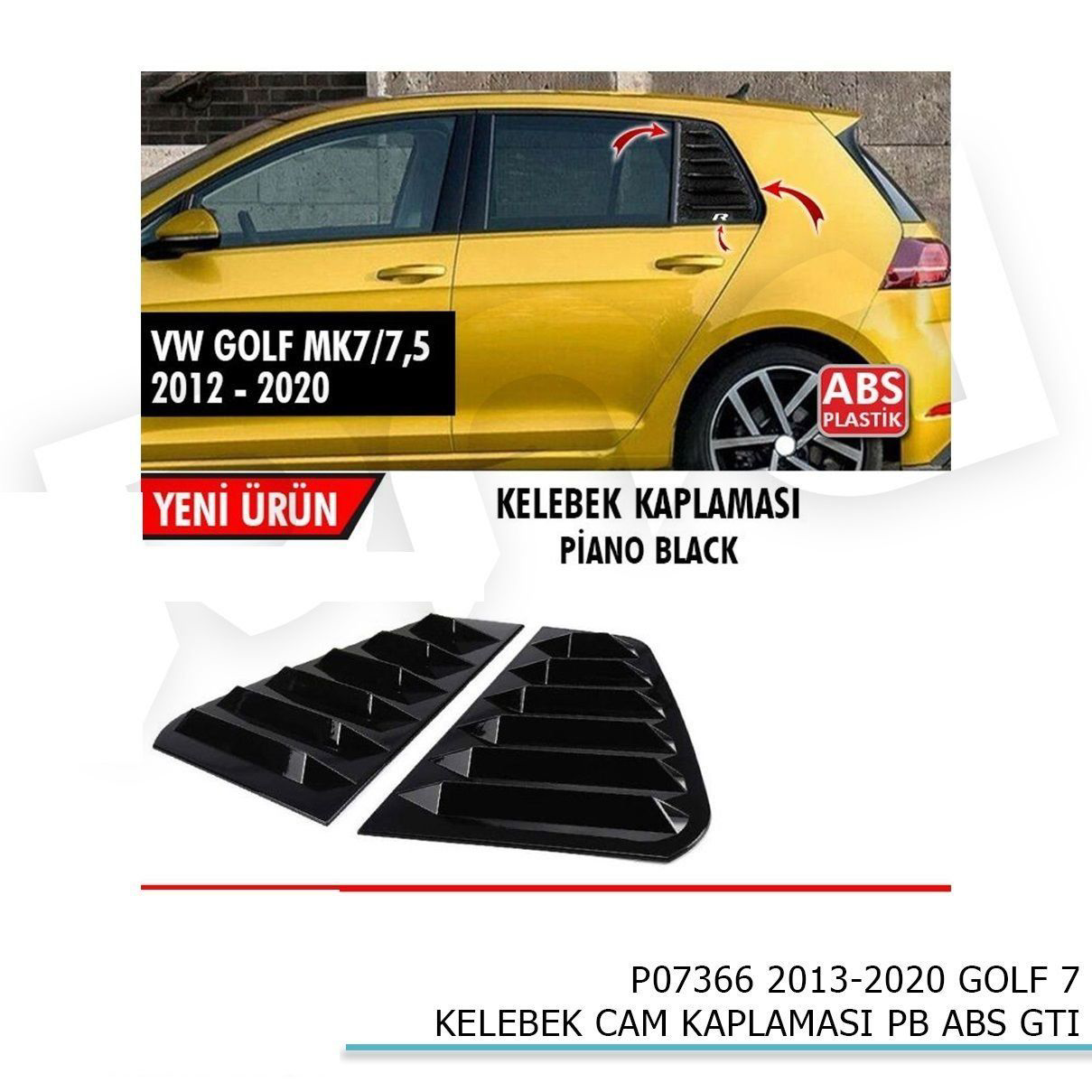 Volkswagen Golf Uyumlu 7 - 45419 Kelebek Cam Kaplama Vizörü Parla