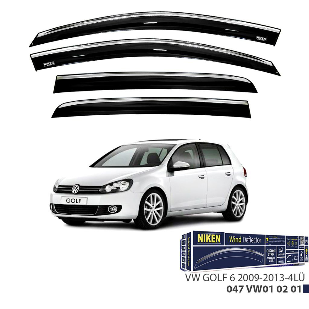 Drs Tuning Volkswagen Golf Uyumlu 6 2009-2013 Kromlu Cam Rüzgarliği 4Lü Parç