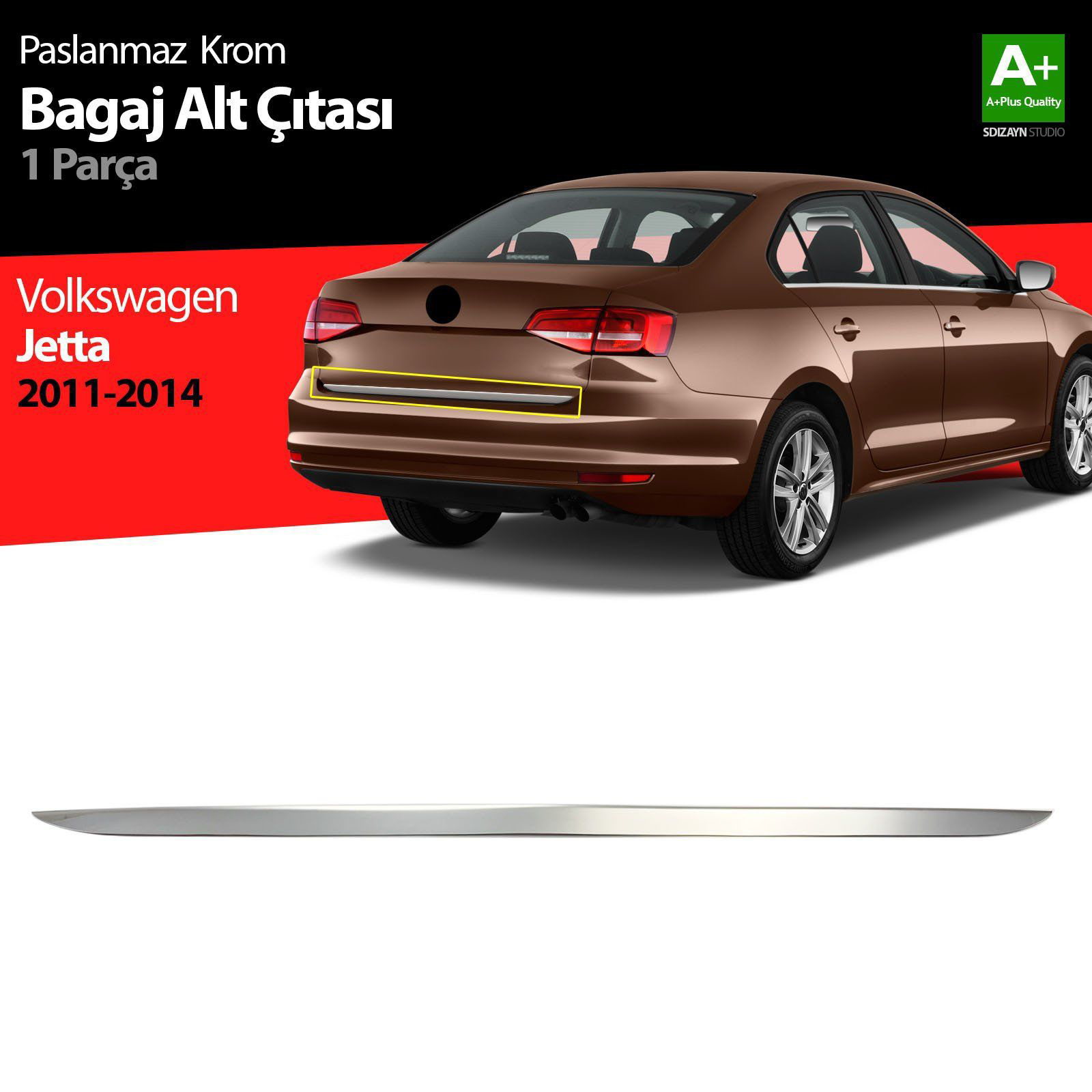 Volkswagen Jetta Uyumlu Krom Bagaj Alt Çıta 2011-2014 Volkswagen Jetta Uyumlu Krom Bagaj Alt Çıta 2011-2014 Fiyatı, Yorumları ve Özellikleri
