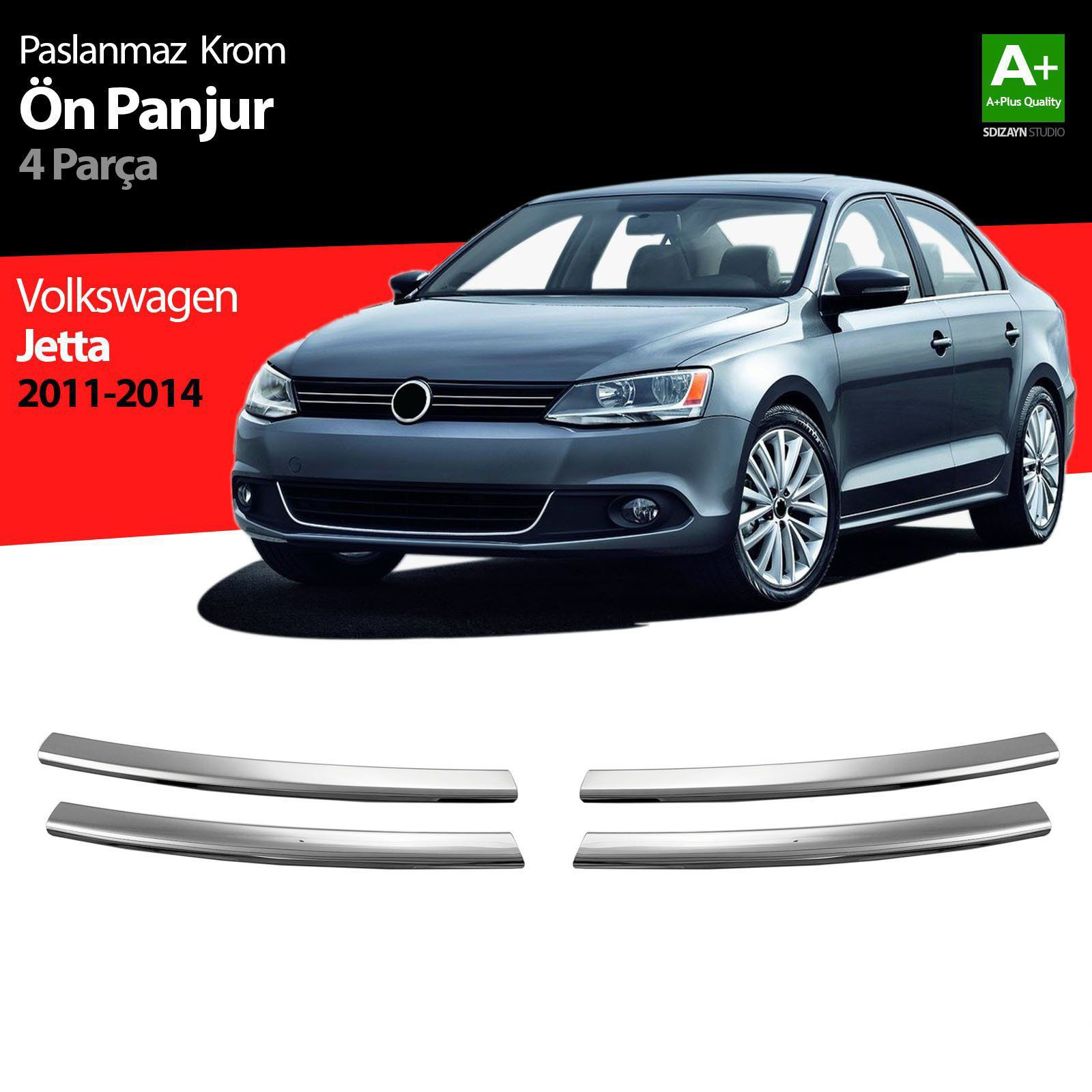 Volkswagen Jetta Uyumlu Krom Ön Panjur 4 Parça. 2011-2014 Volkswagen Jetta Uyumlu Krom Ön Panjur 4 Parça. 2011-2014