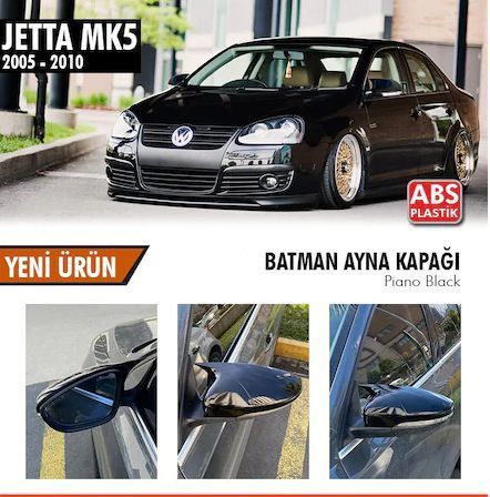 Volkswagen Jetta Uyumlu Mk5 (2005-2010) Batman Yarasa Ayna Kapağı