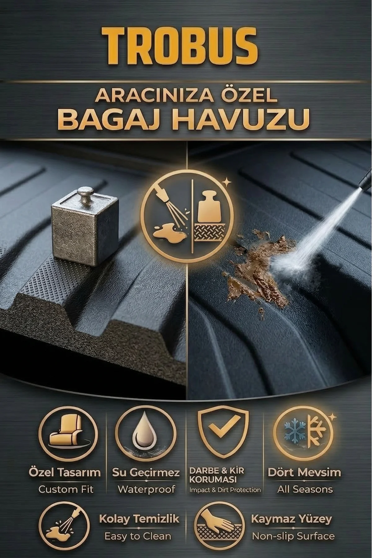 Volkswagen Jetta Cepli 2011 Sonrası Bagaj 1.4/1.6 Turbo Siyah Bagaj Havuzu