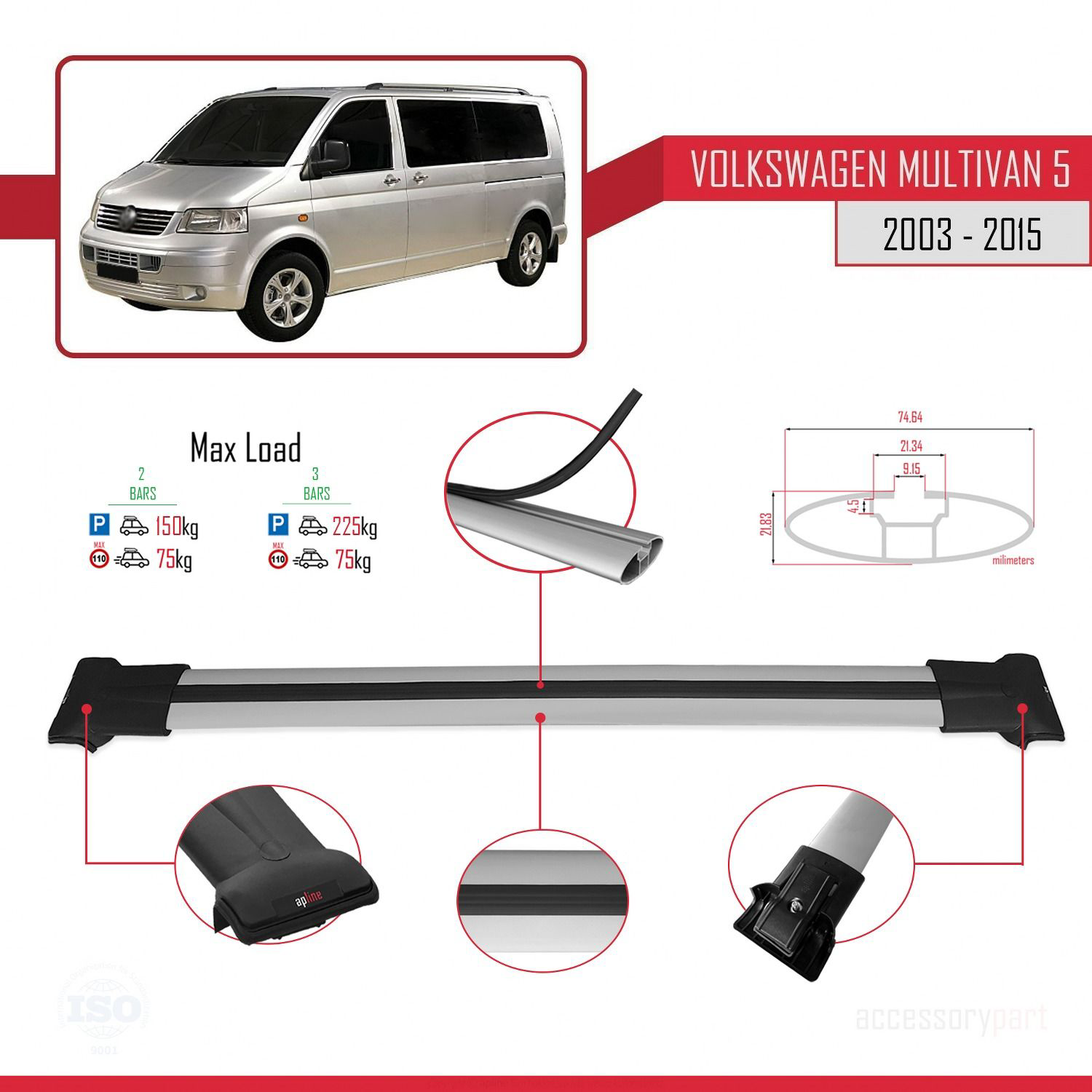 Volkswagen Multivan (T5) 2003-2015 Arası ile uyumlu FLY Model Ara