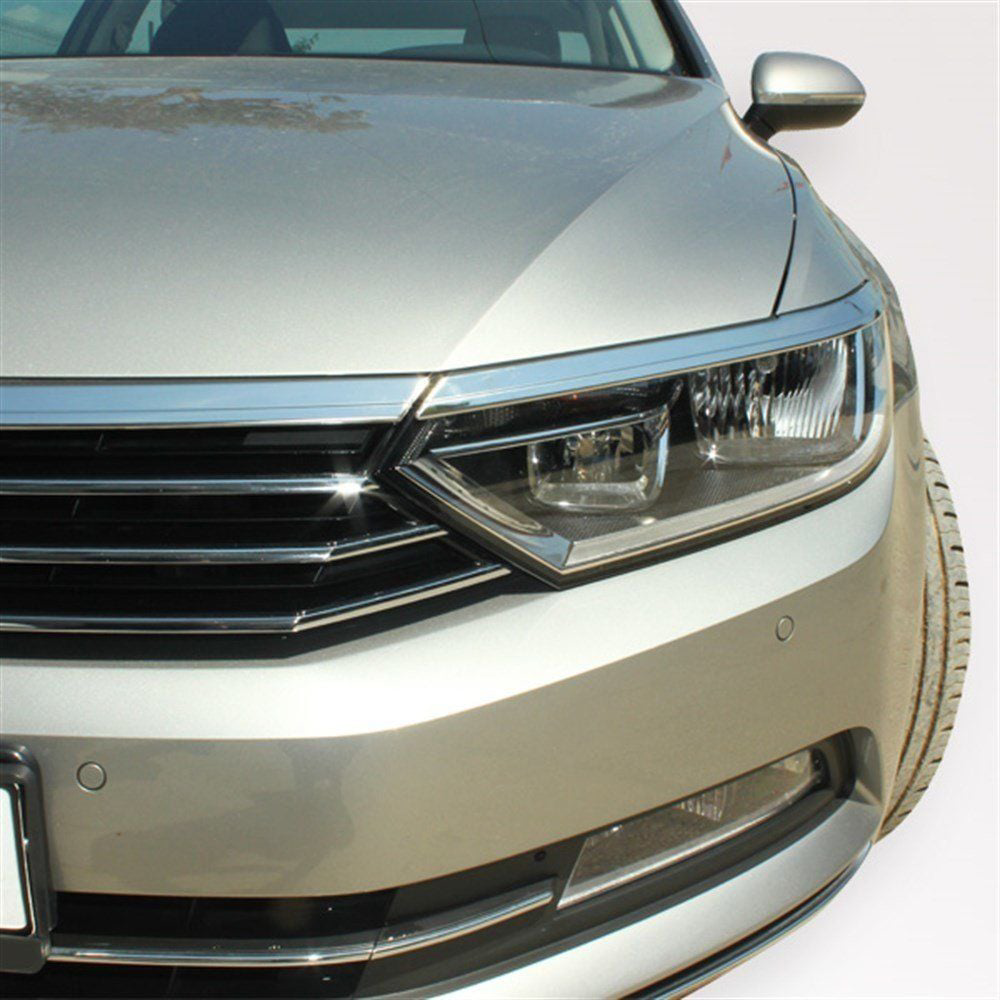 Volkswagen Passat Uyumlu B8 Far Üst Çıtası 3 Parça Krom 2015 Ve S