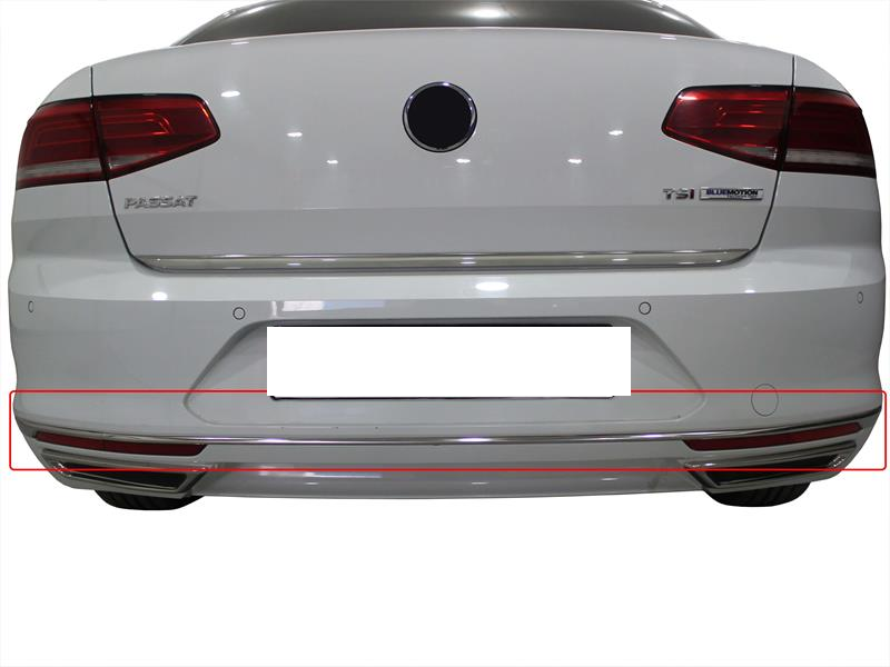 Volkswagen Passat Uyumlu B8 Arka Tampon Alt Çıtası 3 Parça Krom 2