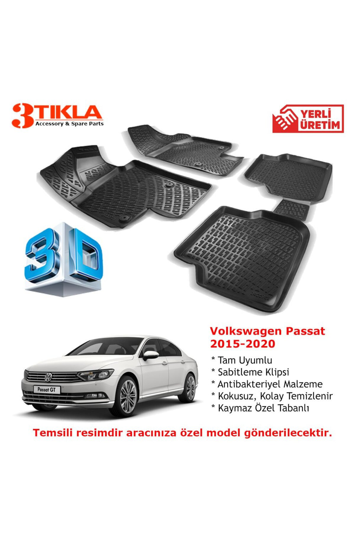 Volkswagen Passat 2015-2020 Premium 3D Havuzlu Paspas Seti Fiyatı, Yorumları ve Özellikleri