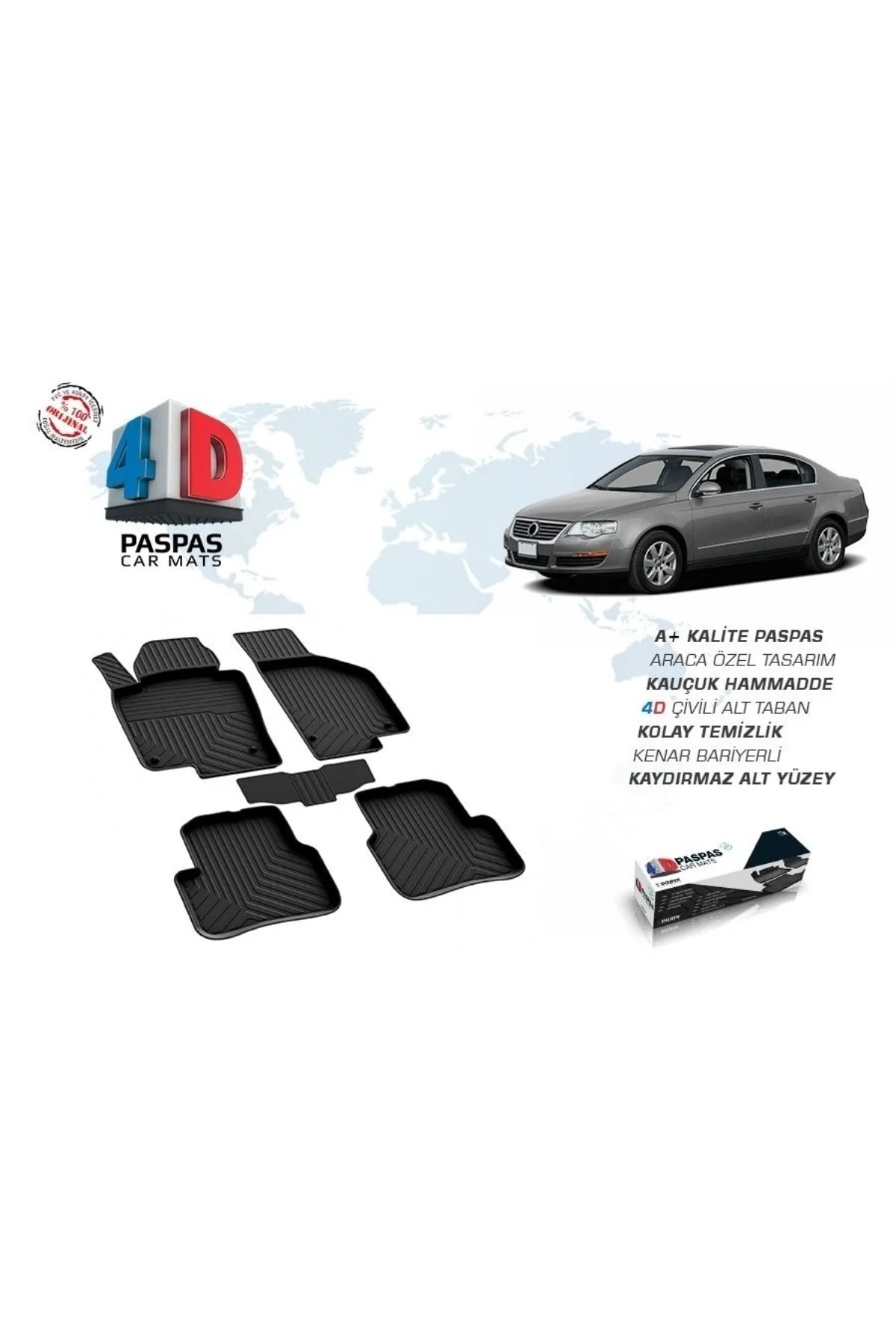 Volkswagen Passat B6 2005-2010 Siyah 4d Paspas Uyumlu Volkswagen Passat B6 2005-2010 Siyah 4d Paspas Uyumlu
