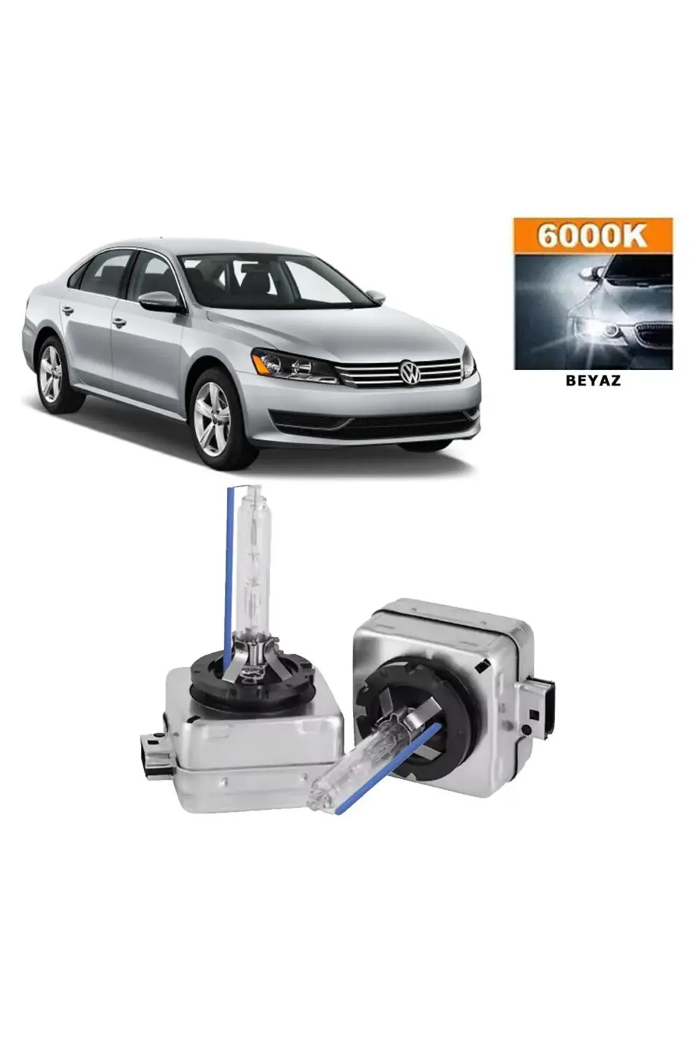 Volkswagen Passat B7 2010-2014 D3S / D3R 6000K Beyaz HID Xenon Am